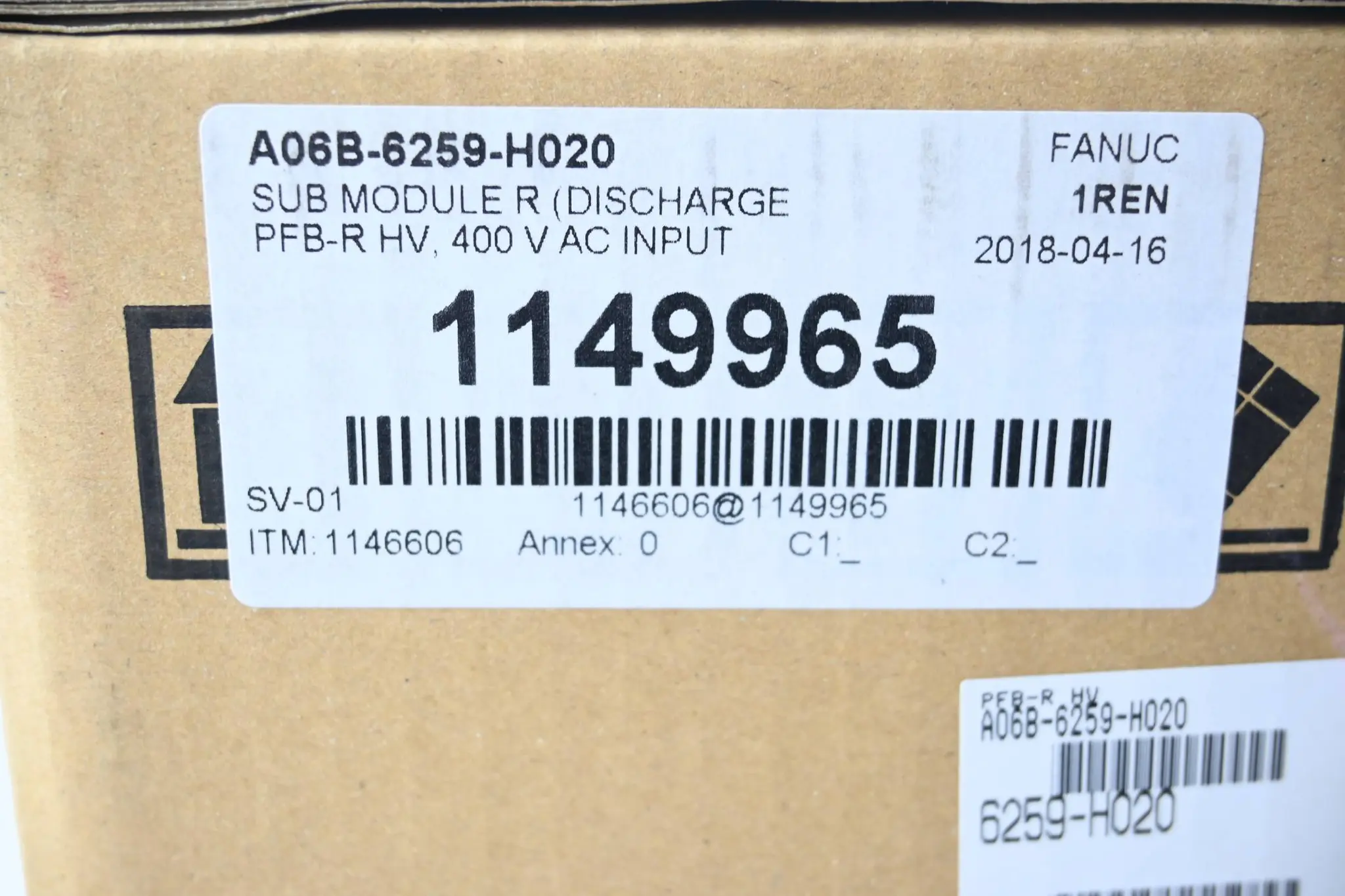 Produktfoto 1 von Fanuc Sub Module R Discharge PFB-R HV A06B-6259-H020