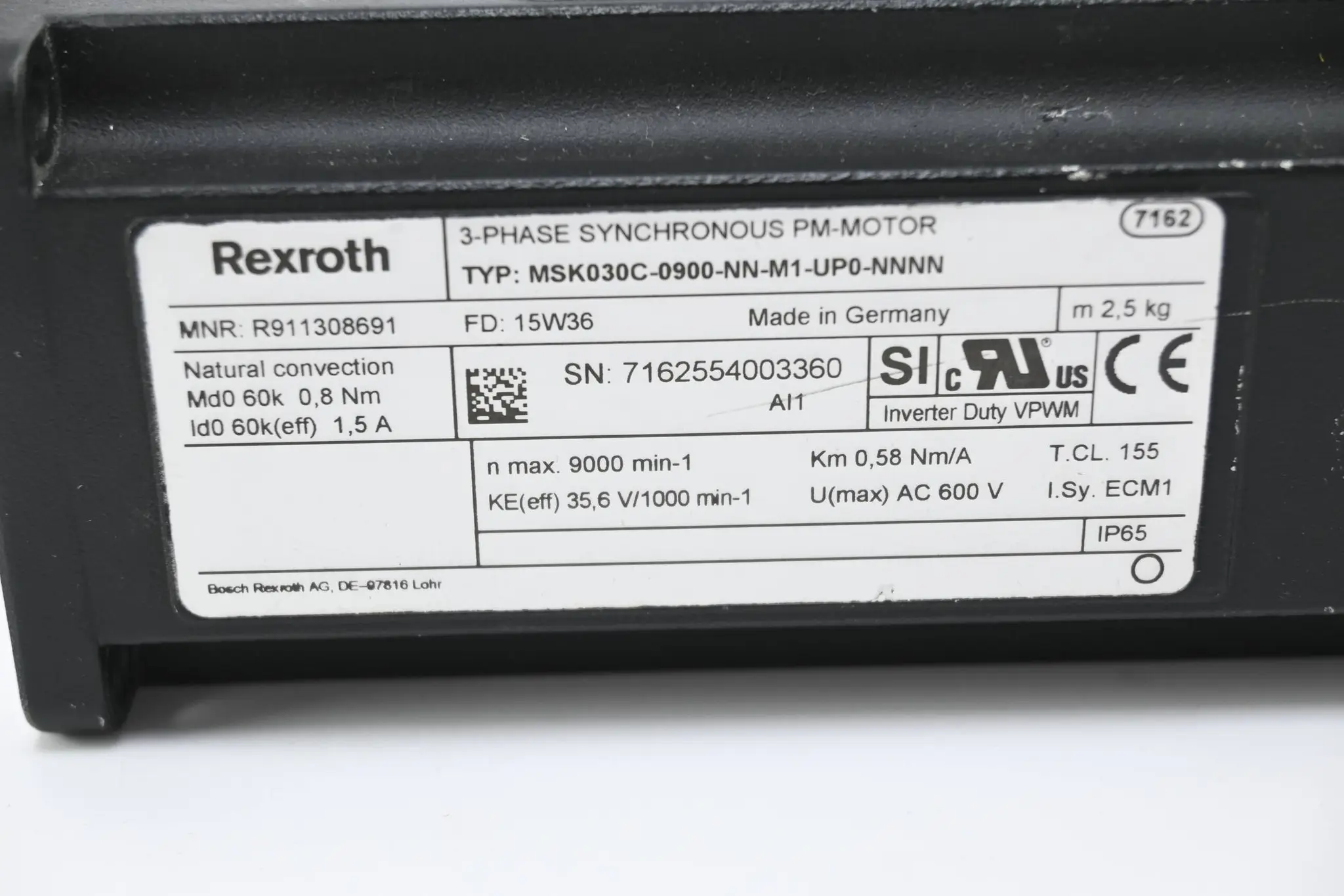 Produktfoto 1 von Rexroth Servomotor MSK030C-0900-NN-M1-UP0-NNNN ( R911308691 )