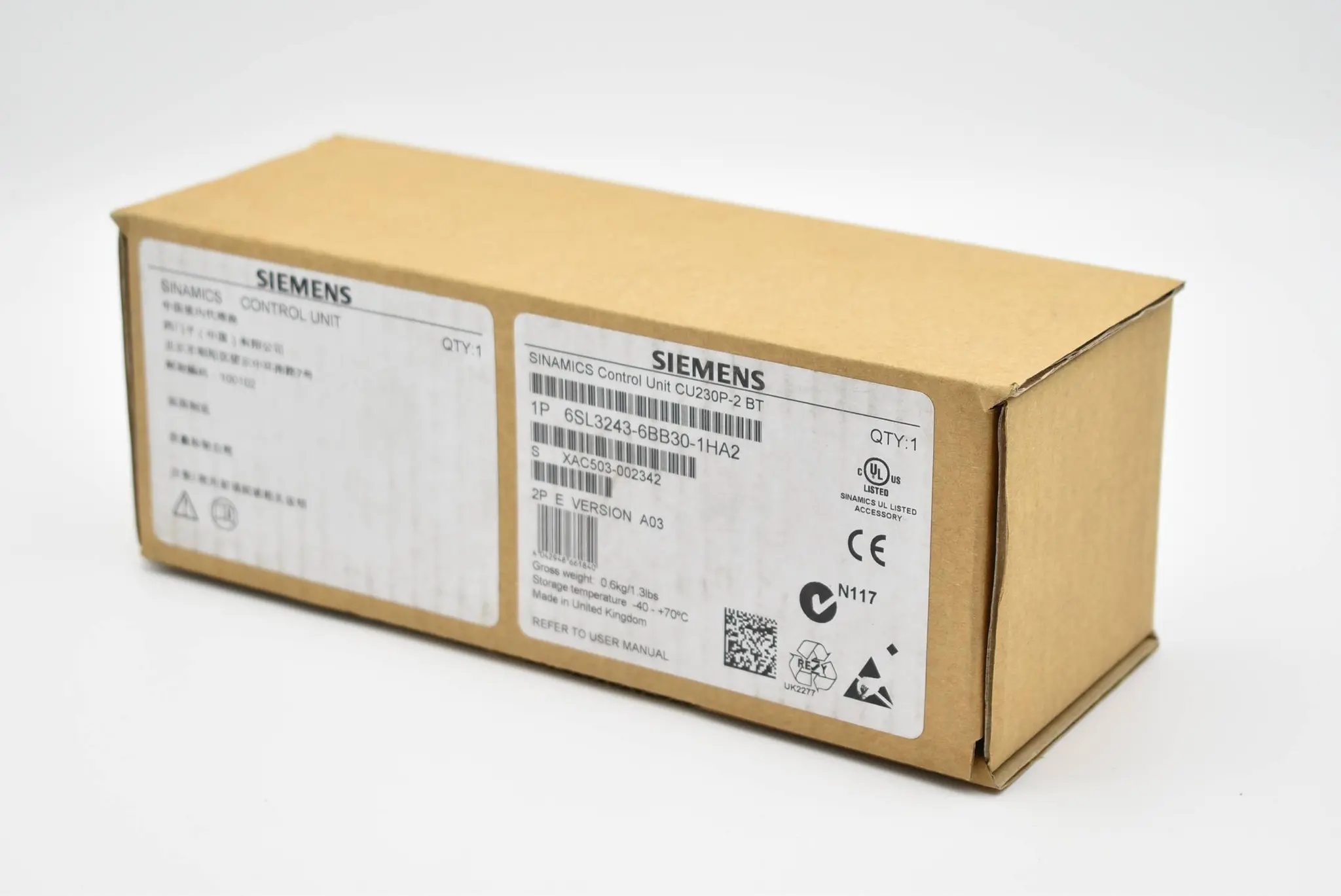 Produktfoto 1 von Siemens Sinamics Control Unit CU230P-2 BT 6SL3243-6BB30-1HA2  V.A03