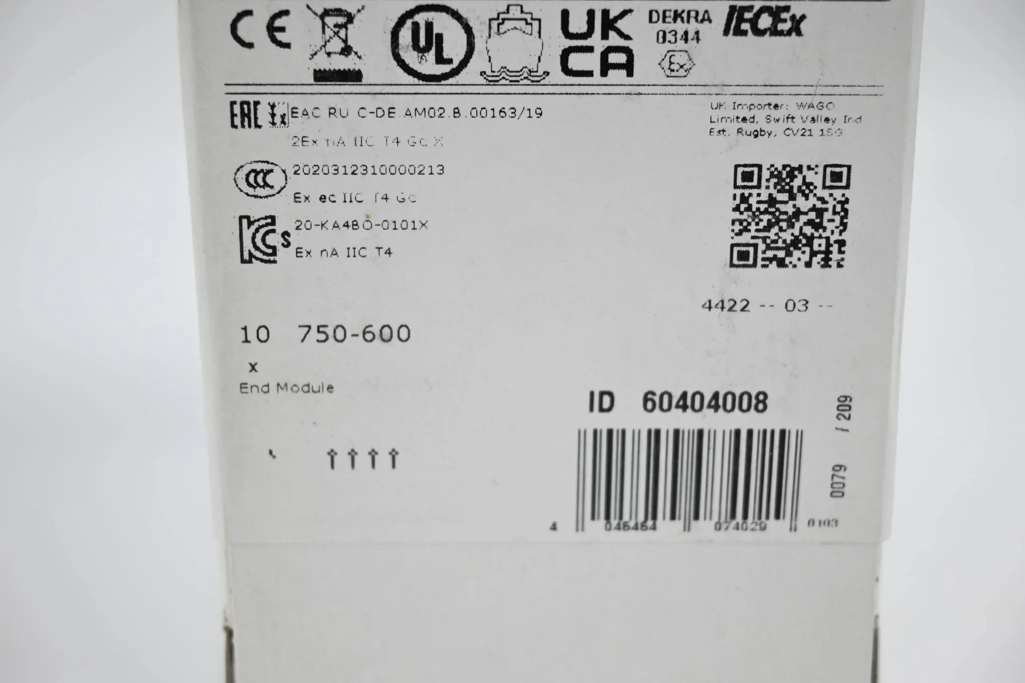 Produktfoto 1 von Wago 10 Stück Endmodul 750-600
