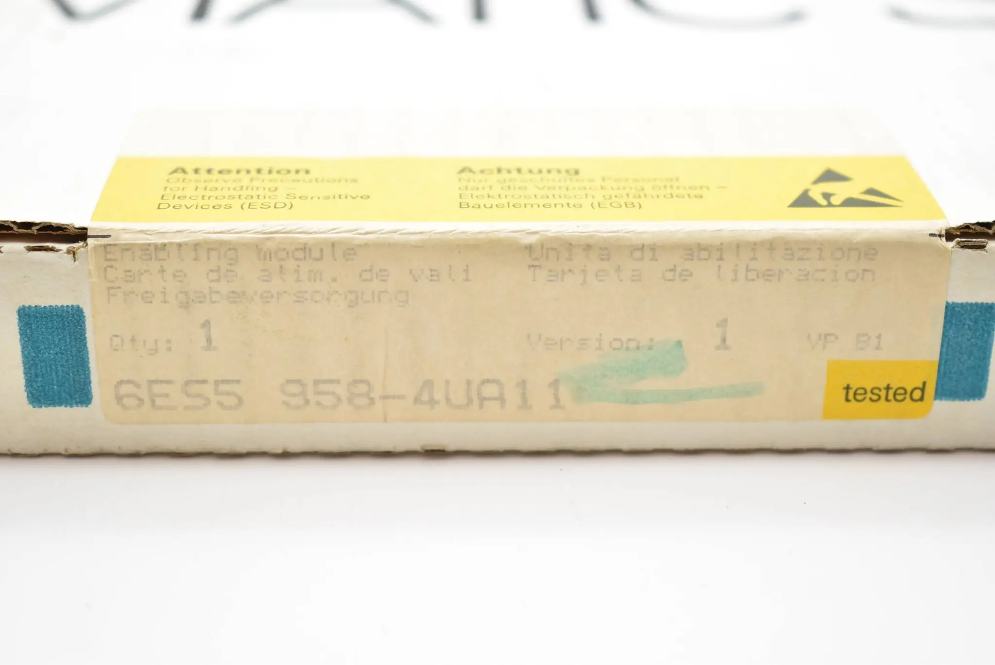 Produktfoto 1 von Siemens simatic S5 Freigabeversorgung 6ES5 958-4UA11 ( 6ES5958-4UA11 ) Ver. 1