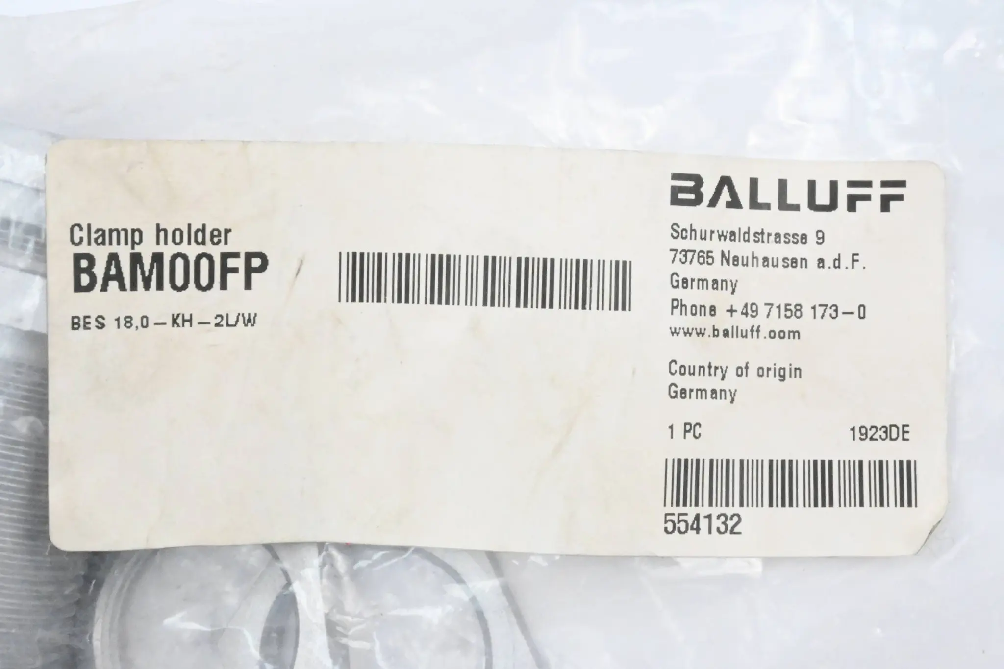 Produktfoto 1 von Balluff Klemmhalter mit Festanschlag BES 18,0-KH-2L/W ( BAM00FP )