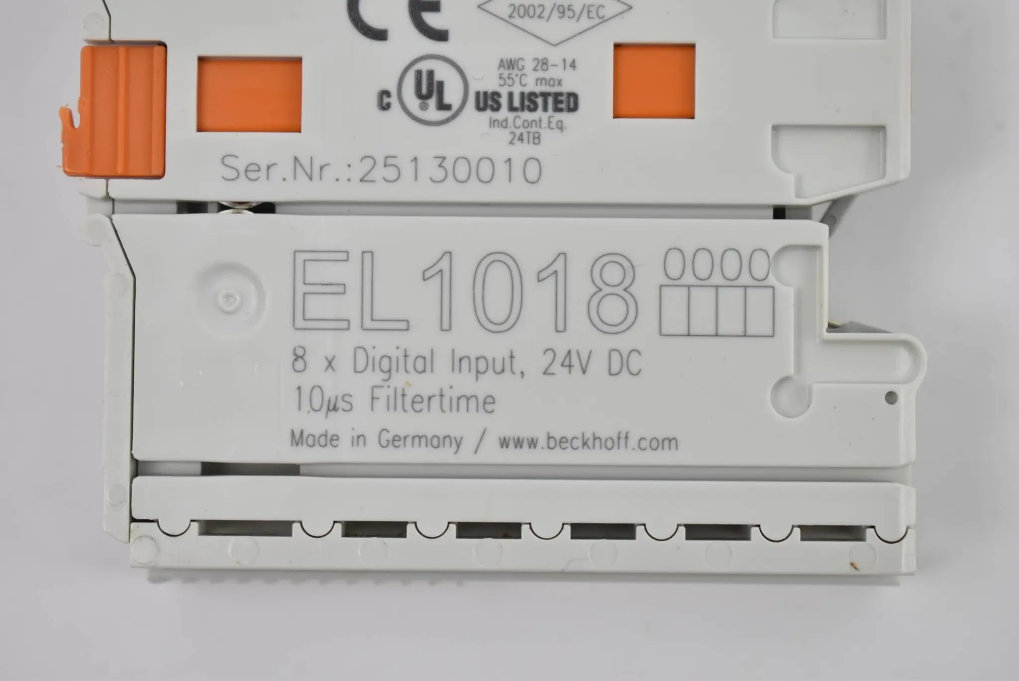 Produktfoto 1 von Beckhoff EtherCAT-Klemme 8-Kanal-Digital-Eingang 24VDC EL1018 ( EL 1018)