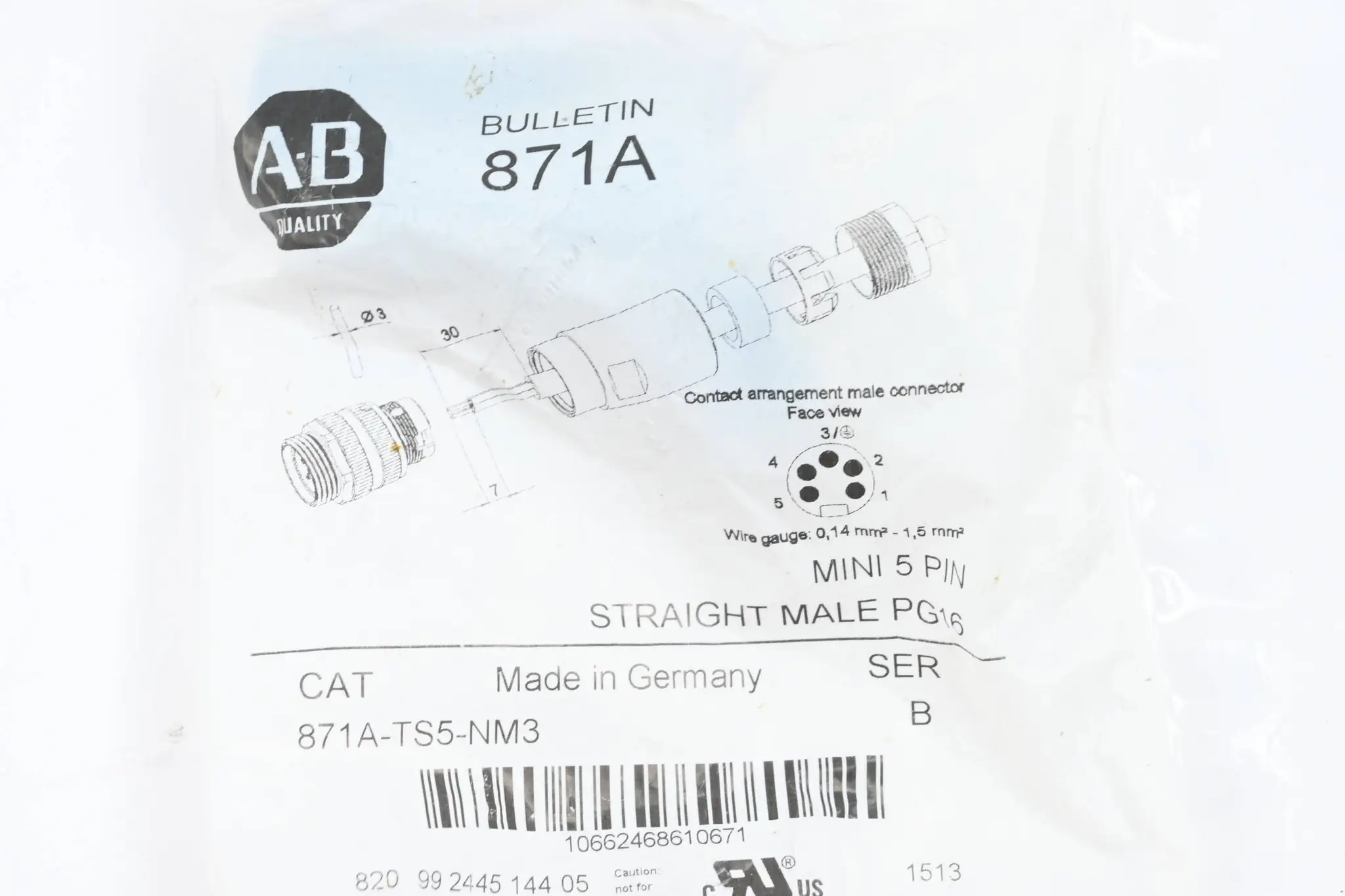 Produktfoto 1 von Allen-Bradley 871A Straight male PG16 ( 871A-TS5-NM3 )