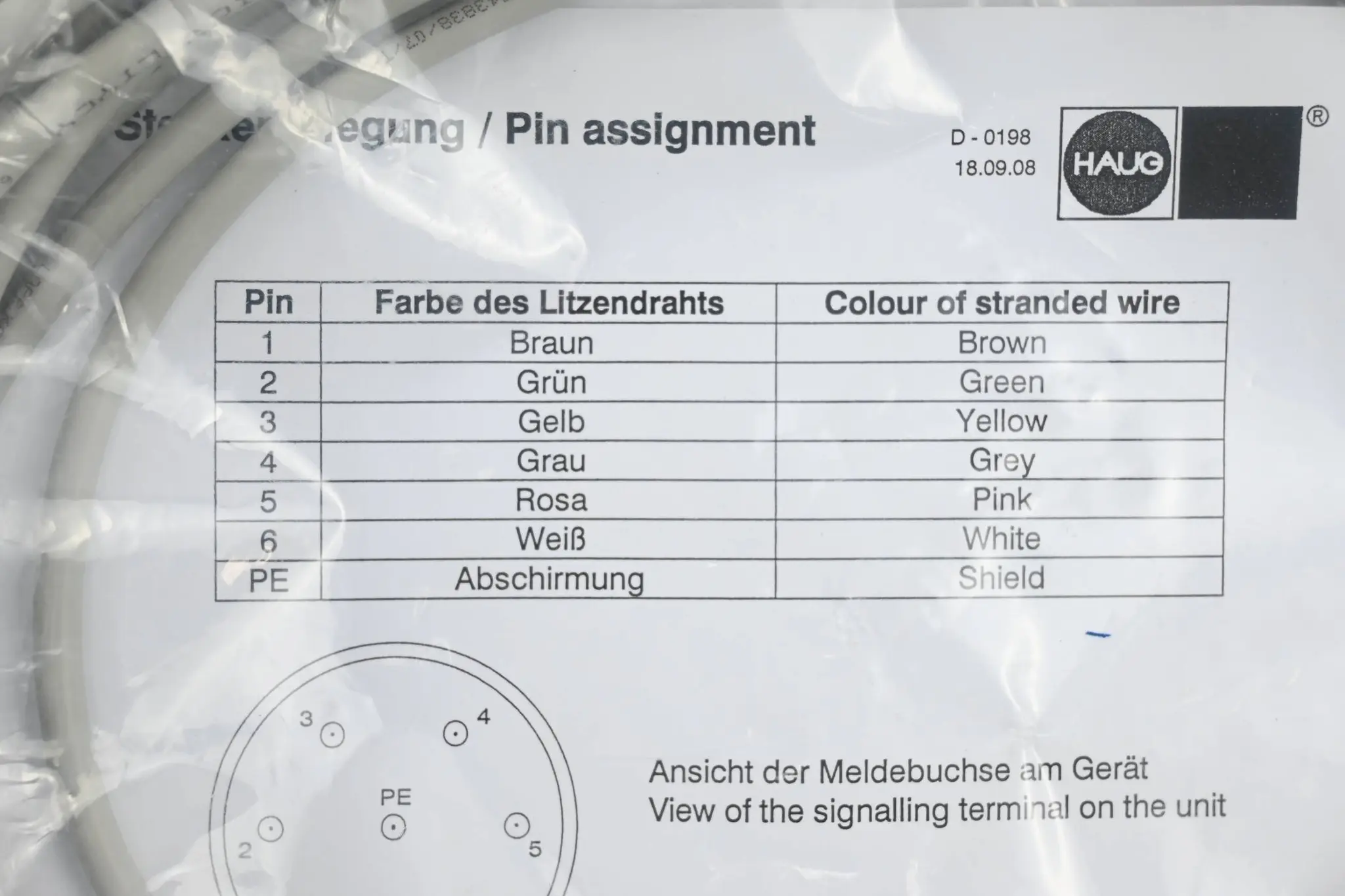 Produktfoto 1 von Haug Signalleitung geschirmt 06.8976.001 ( 10,0m )