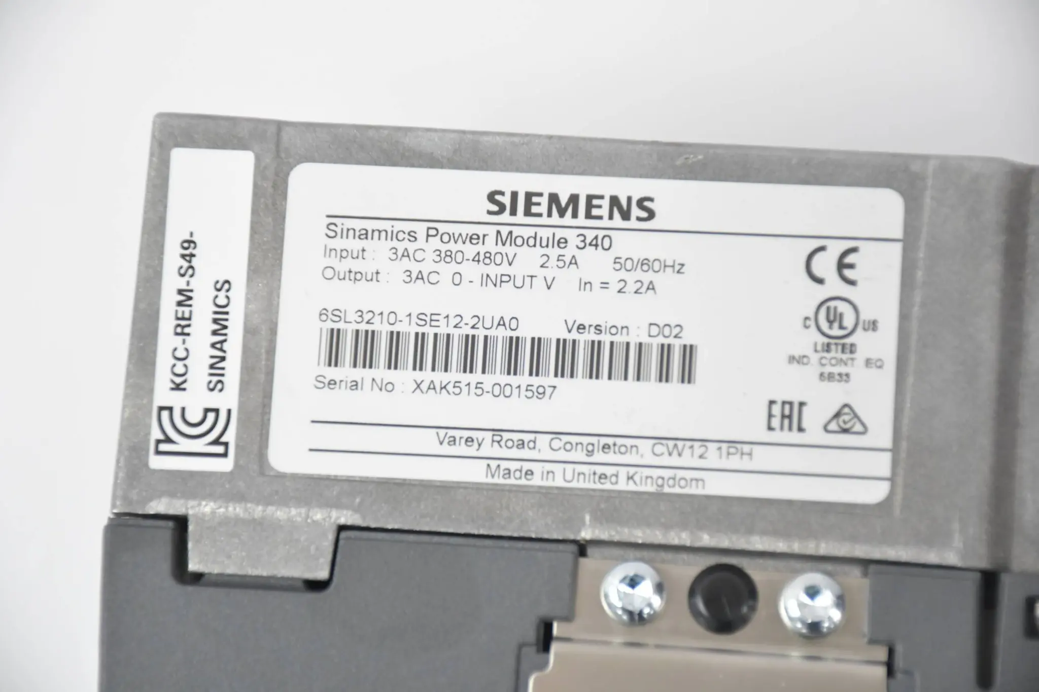 Produktfoto 1 von Siemens sinamics Power PM340 6SL3210-1SE12-2UA0 ( 6SL3 210-1SE12-2UA0 ) V. D02