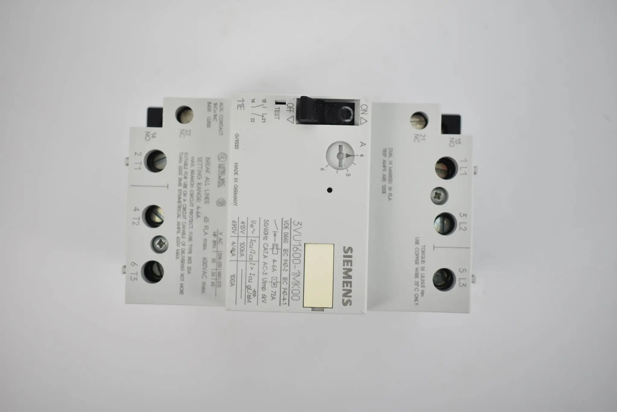 Produktfoto 1 von Siemens Leistungsschalter 3VU1 600-1MK00 ( 3VU1600-1MK00 )