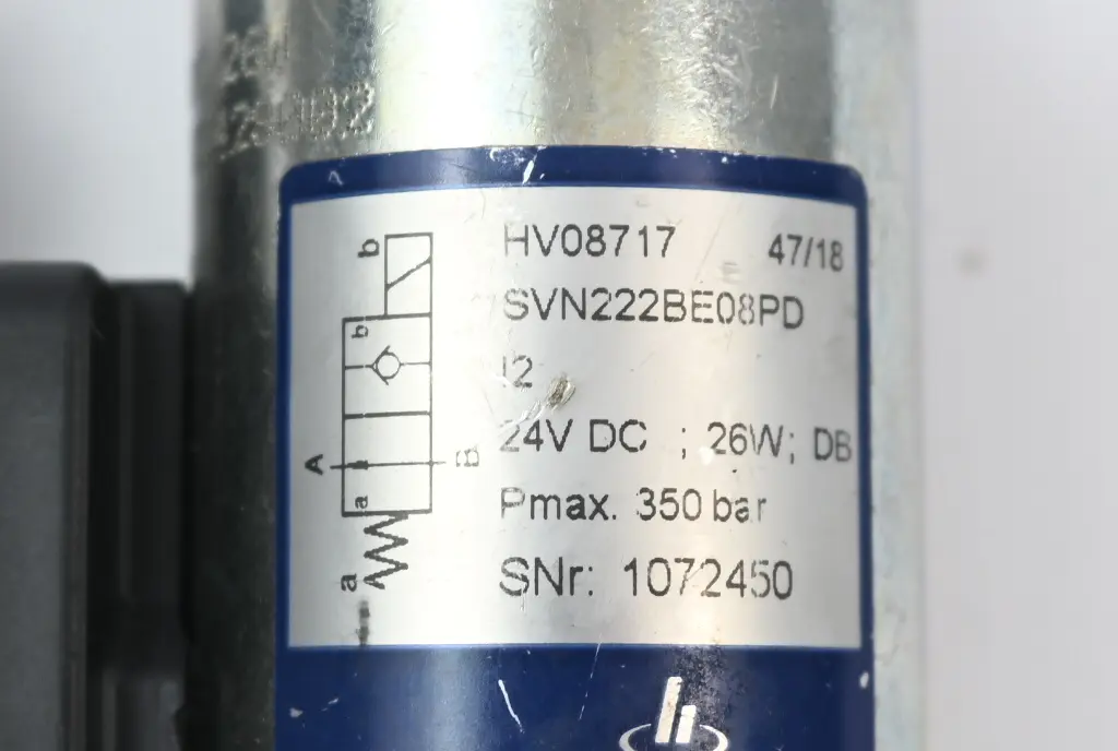 Produktfoto 1 von Hoerbiger 2/2-Wege-Sitzventil HV08717 ( SVN222BE08PD ) 24VDC 28W 350bar