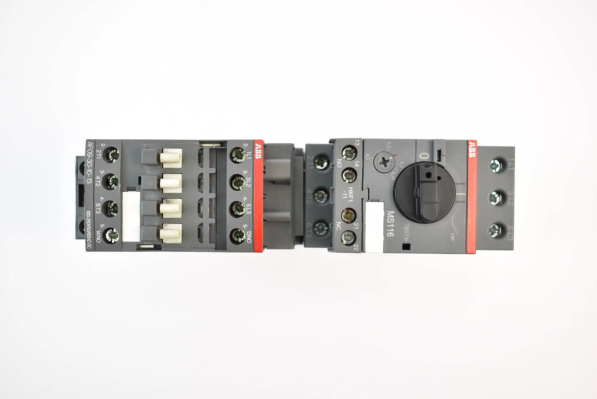 Produktfoto 1 von ABB MS116 Motorschutzschalter 4 - 6,3 A inkl. Leistungsschütz AF09