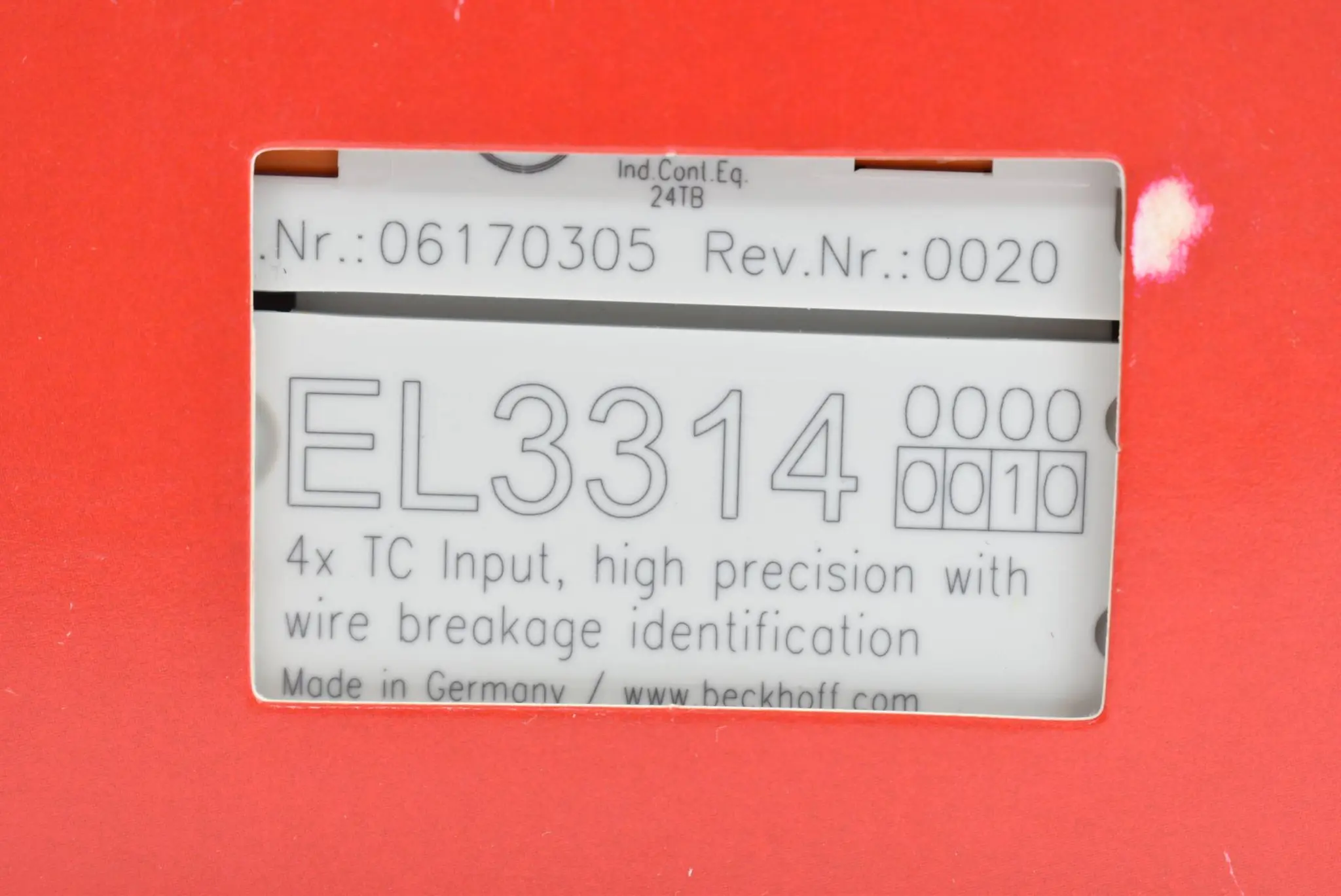 Produktfoto 1 von Beckhoff EtherCAT-Klemme 4-Kanal-Analog-Eingang 24 Bit EL3314-0010