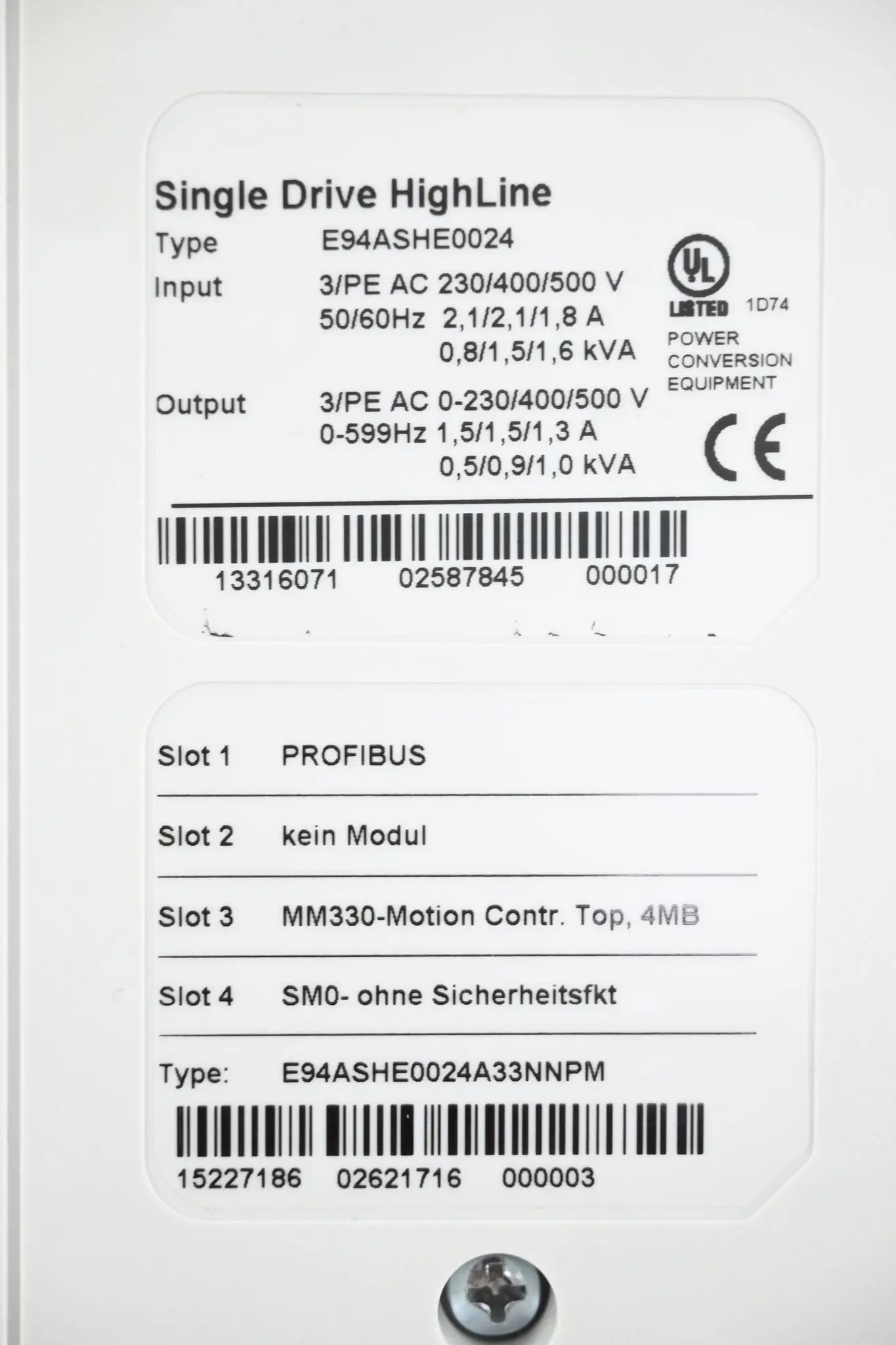 Produktfoto 1 von Lenze Single Drive HighLine E94ASHE0024 ( E94ASHE0024A33NNPM ) inkl. E94AZPS0034