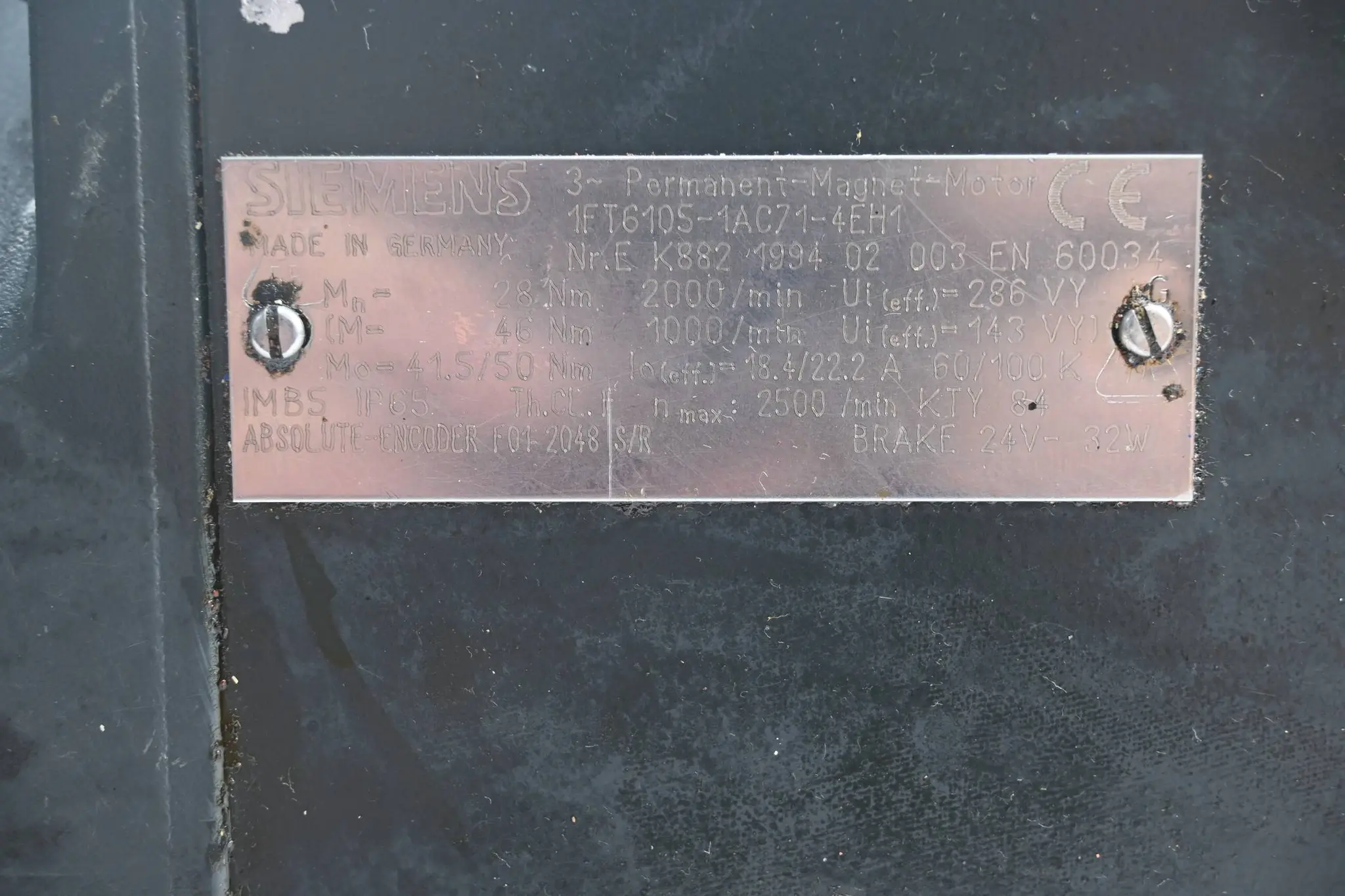 Produktfoto 1 von Siemens Simotics S Synchronservomotor 1FT6105-1AC71-4EH1 ( 1FT6 105-1AC71-4EH1 )
