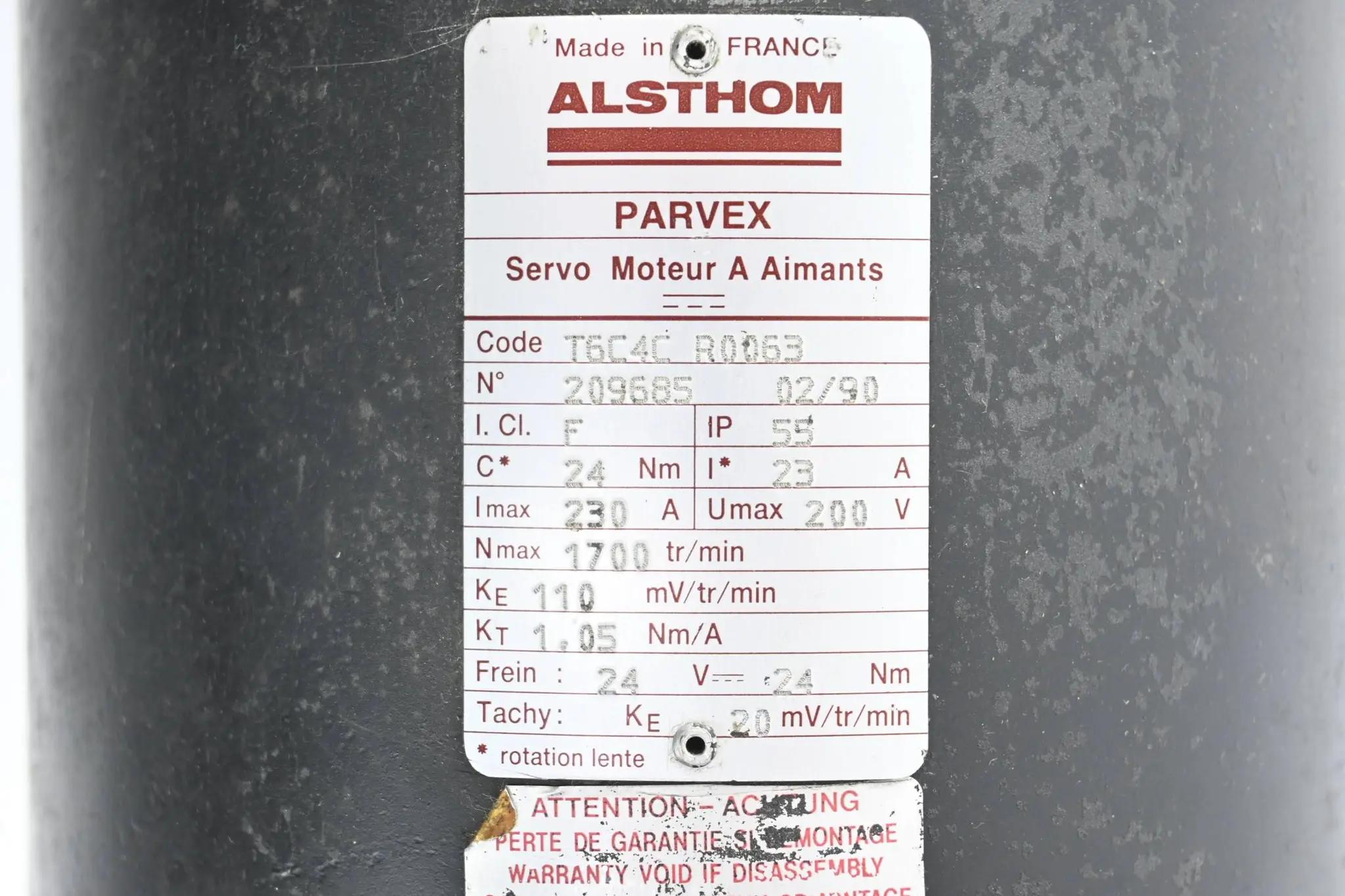 Produktfoto 1 von Parvex Alsthom Servomotor T6C4C R0063 ( T6C4CR0063 )