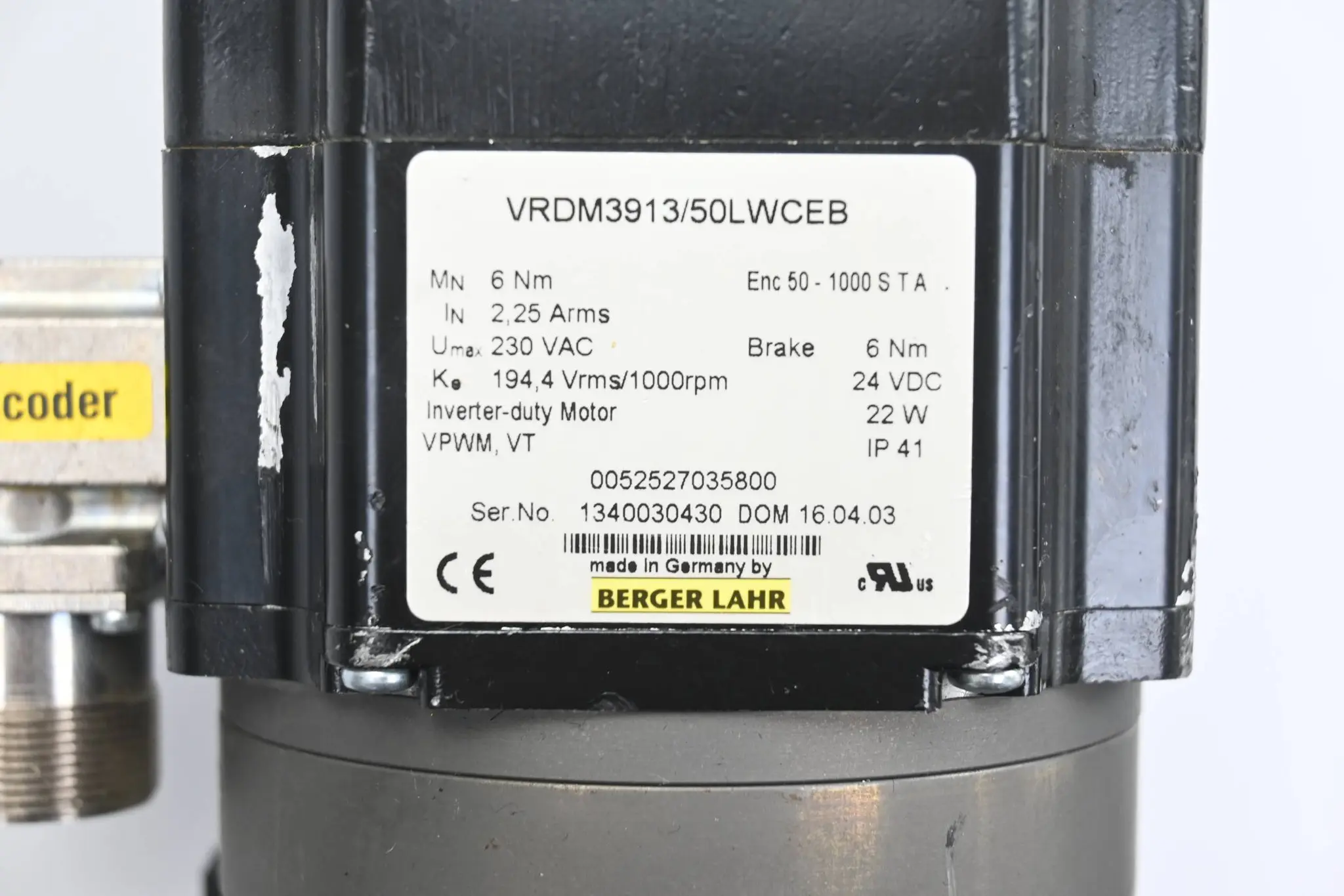 Produktfoto 1 von Berger Lahr Servomotor VRDM3913/50LWCEB ( 0052527035800 ) inkl. Neugart PLE 80