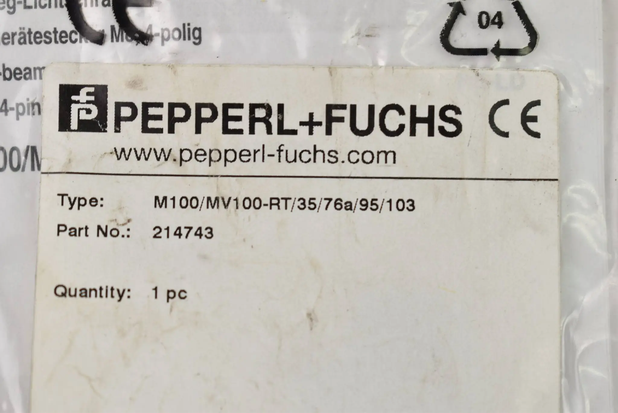Produktfoto 1 von Pepperl+Fuchs Einweg-Lichtschranke (Paar) M100/MV100-RT/35/76a/95/103 ( 214743 )