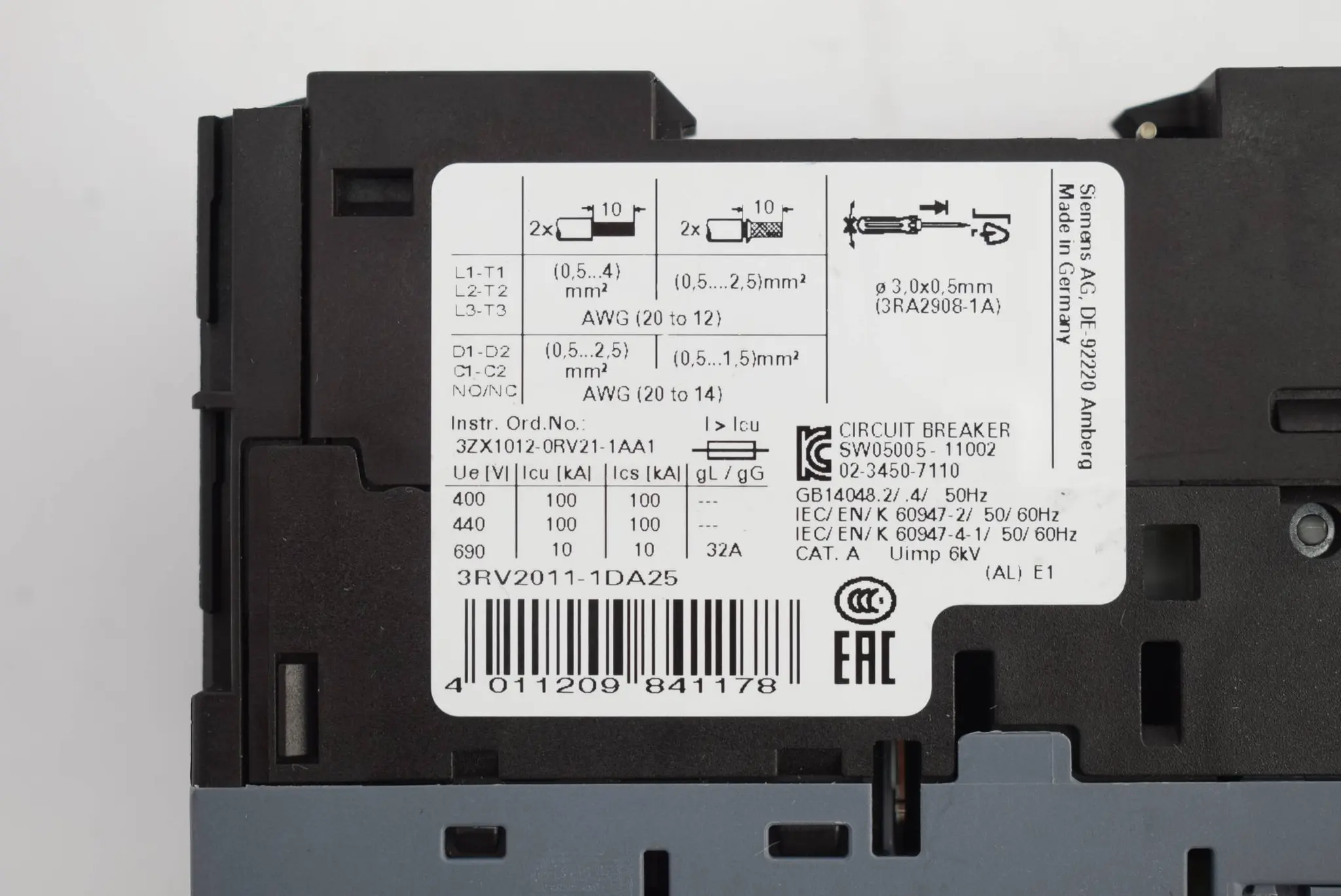 Produktfoto 1 von Siemens sirius 3RV2011-1DA25 ( 3RV20111DA25 )