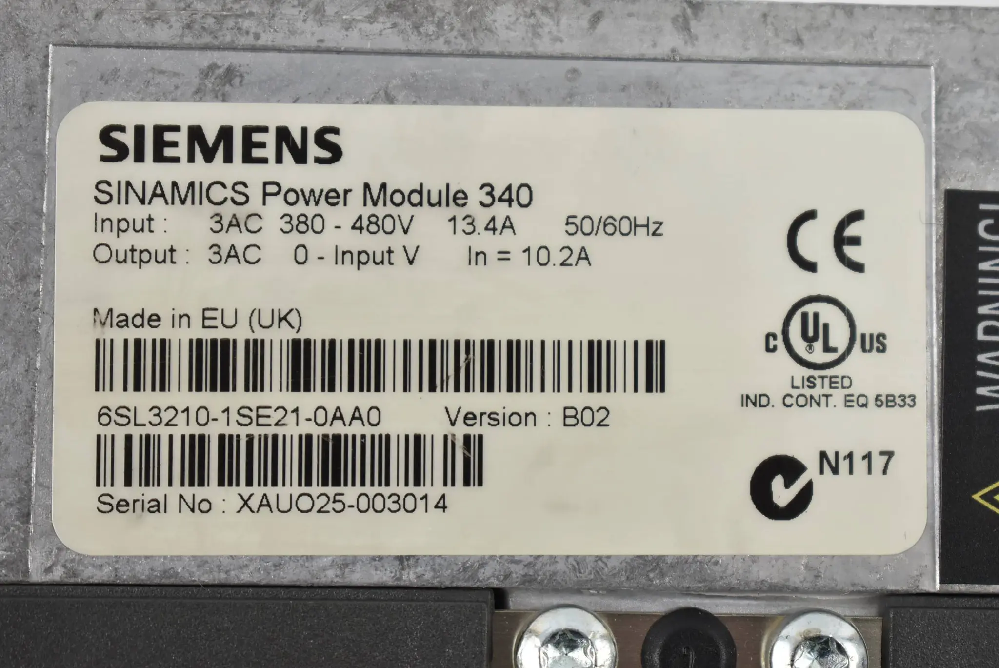 Produktfoto 1 von Siemens sinamics Power Module 6SL3 210-1SE21-0AA0 ( 6SL3210-1SE21-0AA0 ) V.B02