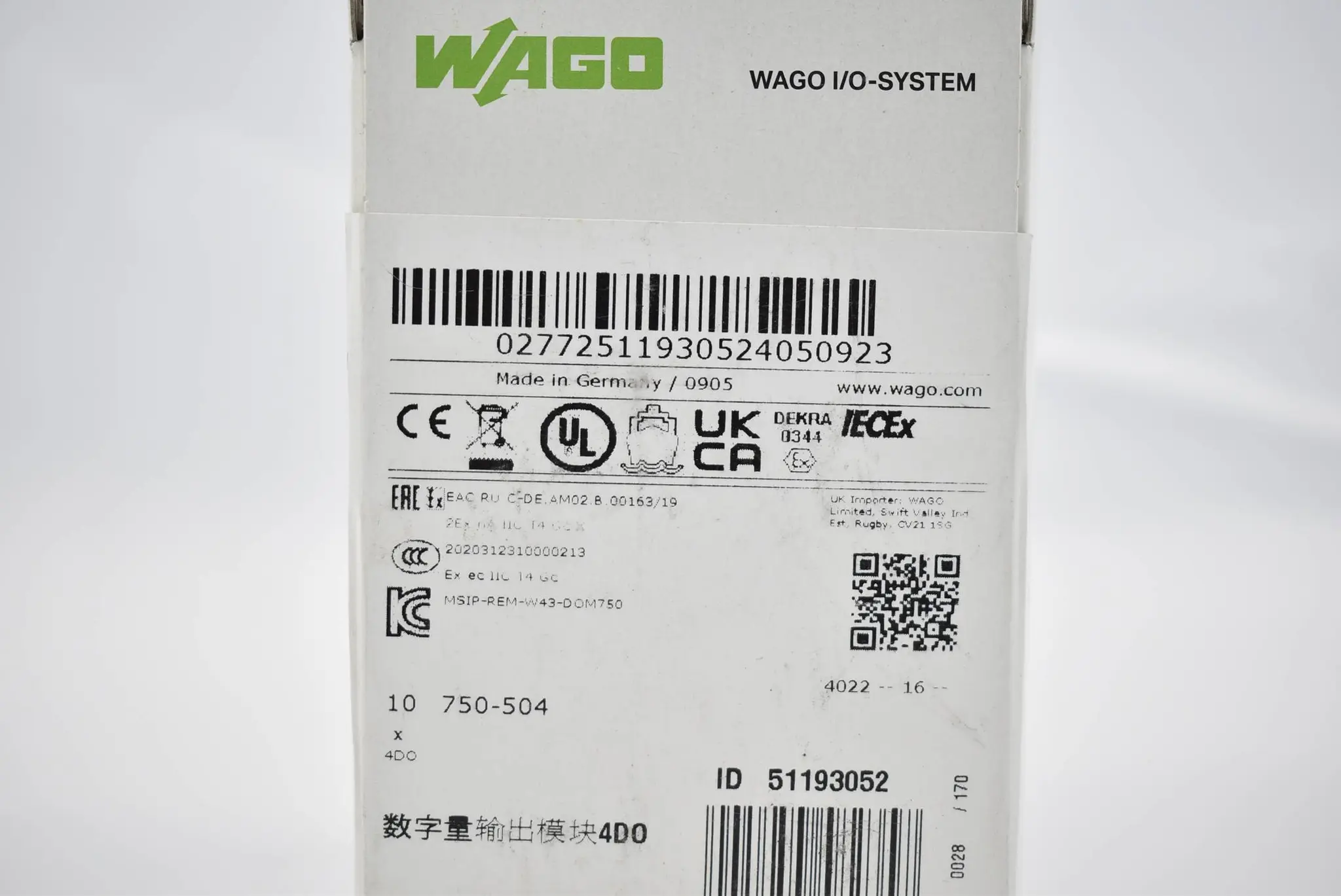 Produktfoto 1 von Wago I/O System 4-Kanal-Digitalausgang 10x 750-504