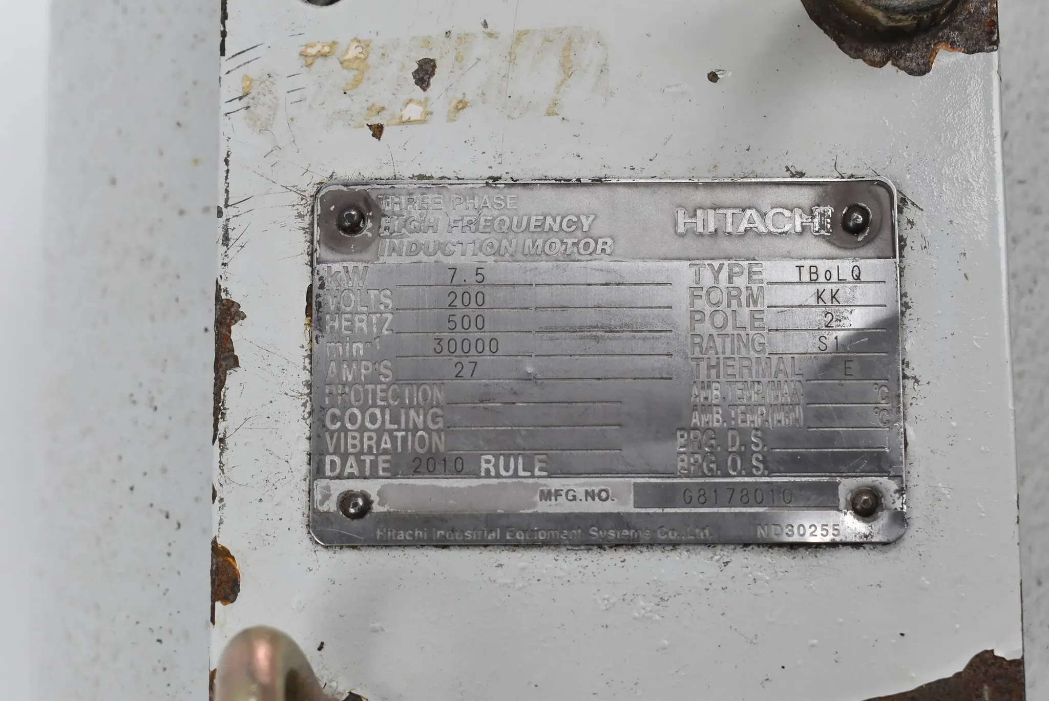 Produktfoto 1 von Hitachi Hochfrequenz-Induktionsmotor TBoLQ 30000/min inkl. Drehgeber Nachi ME-3A