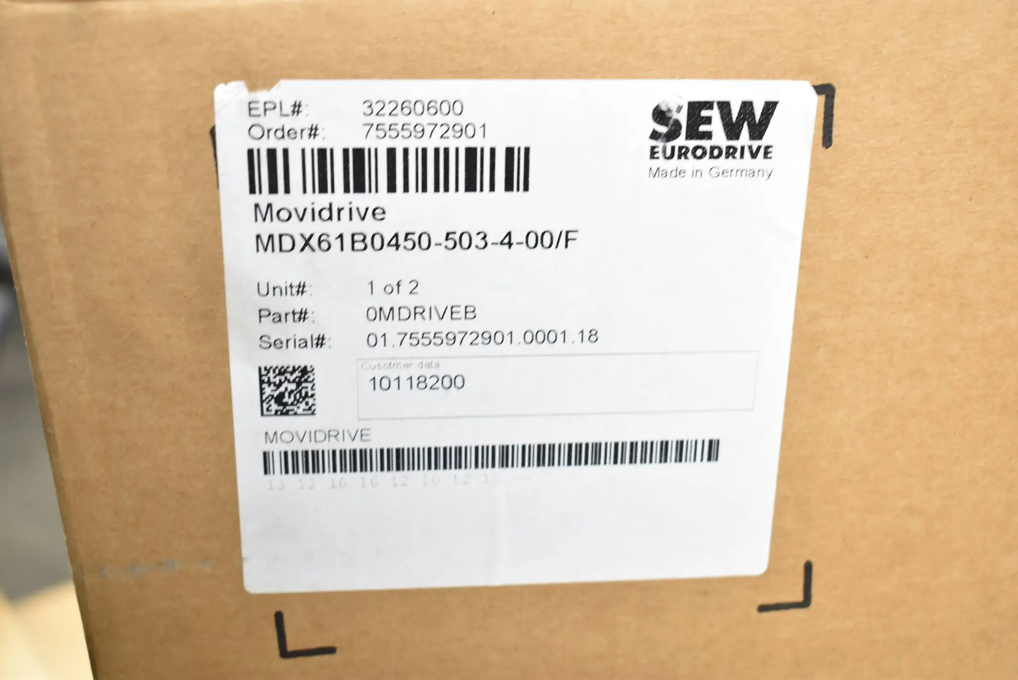 Produktfoto 1 von SEW Eurodrive Movidrive B Umrichter MDX61B0450-503-4-00/F MDX61B0450-503-4-00
