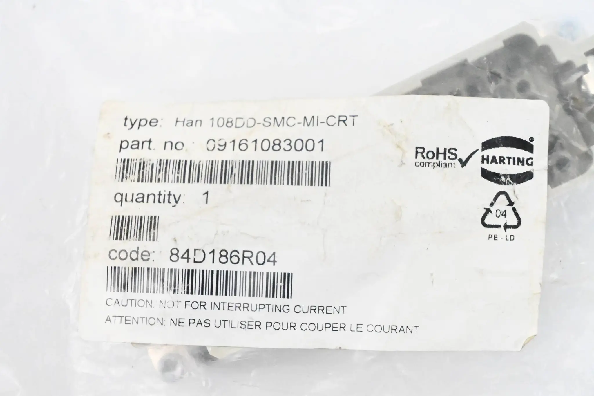 Produktfoto 1 von Harting Einsätze Han 108DD-SMC-MI-CRT ( 09161083001 )