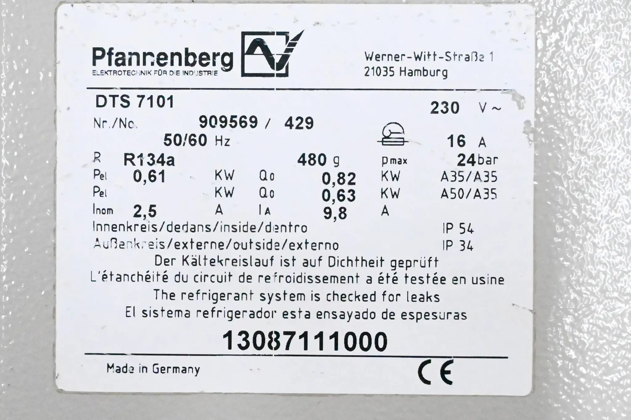 Produktfoto 1 von Pfannenberg DTS 7101 Klimaanlage-Kühlgerät