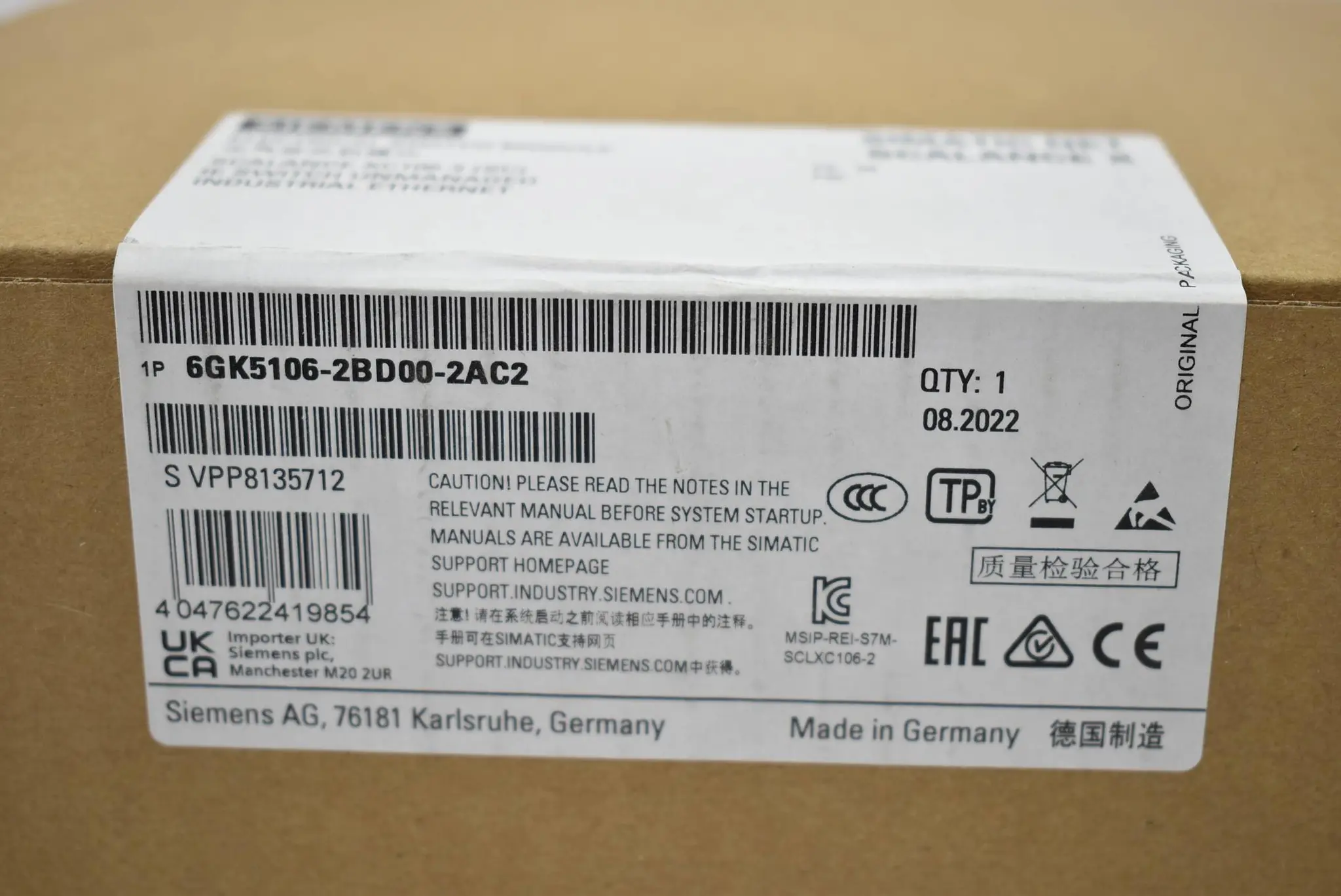 Produktfoto 1 von Siemens simatic NET SCALANCE X 6GK5106-2BD00-2AC2 ( 6GK5 106-2BD00-2AC2 ) E4