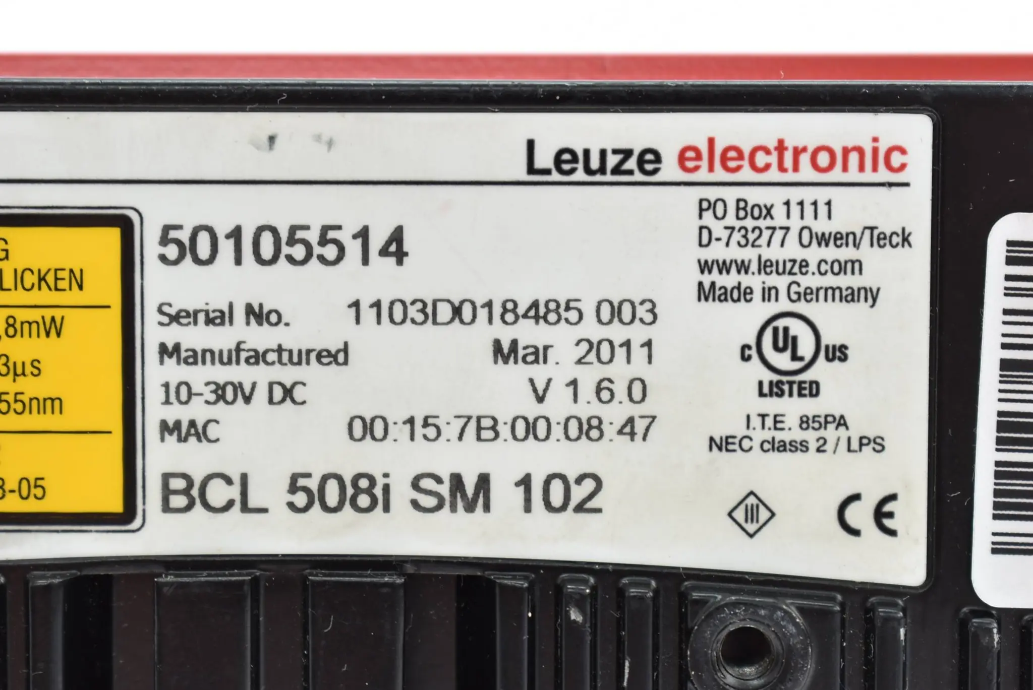 Produktfoto 1 von Leuze electronic stationärer Barcodeleser BCL 508i SM 102 ( 50105514 )
