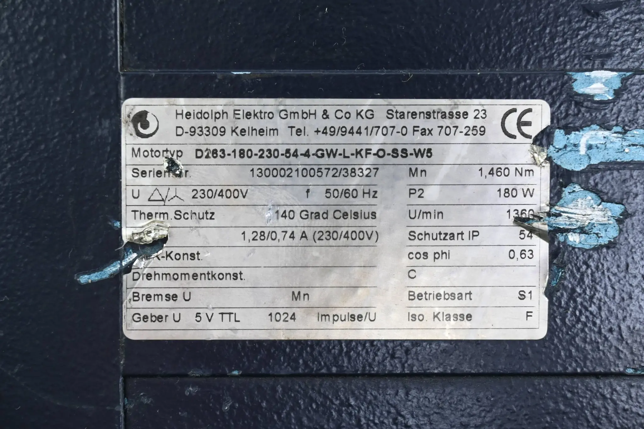 Produktfoto 1 von Heidolph Servomotor D263-180-230-54-4-GW-L-KF-O-SS-W5 inkl. Getriebe K105HW-0330