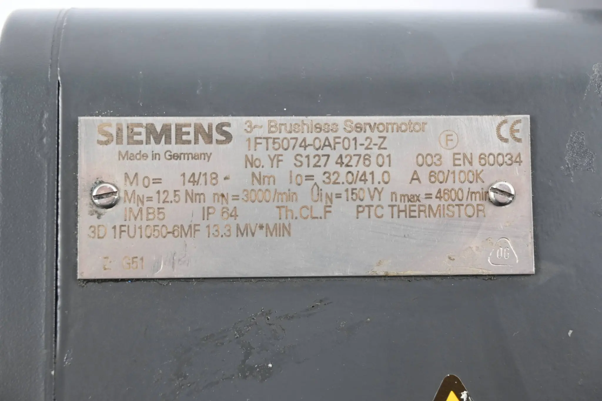 Produktfoto 1 von Siemens AC-VSA-Motor 1FT5074-0AF01-2-Z ( 1FT5 074-0AF01-2-Z ) Z= G51