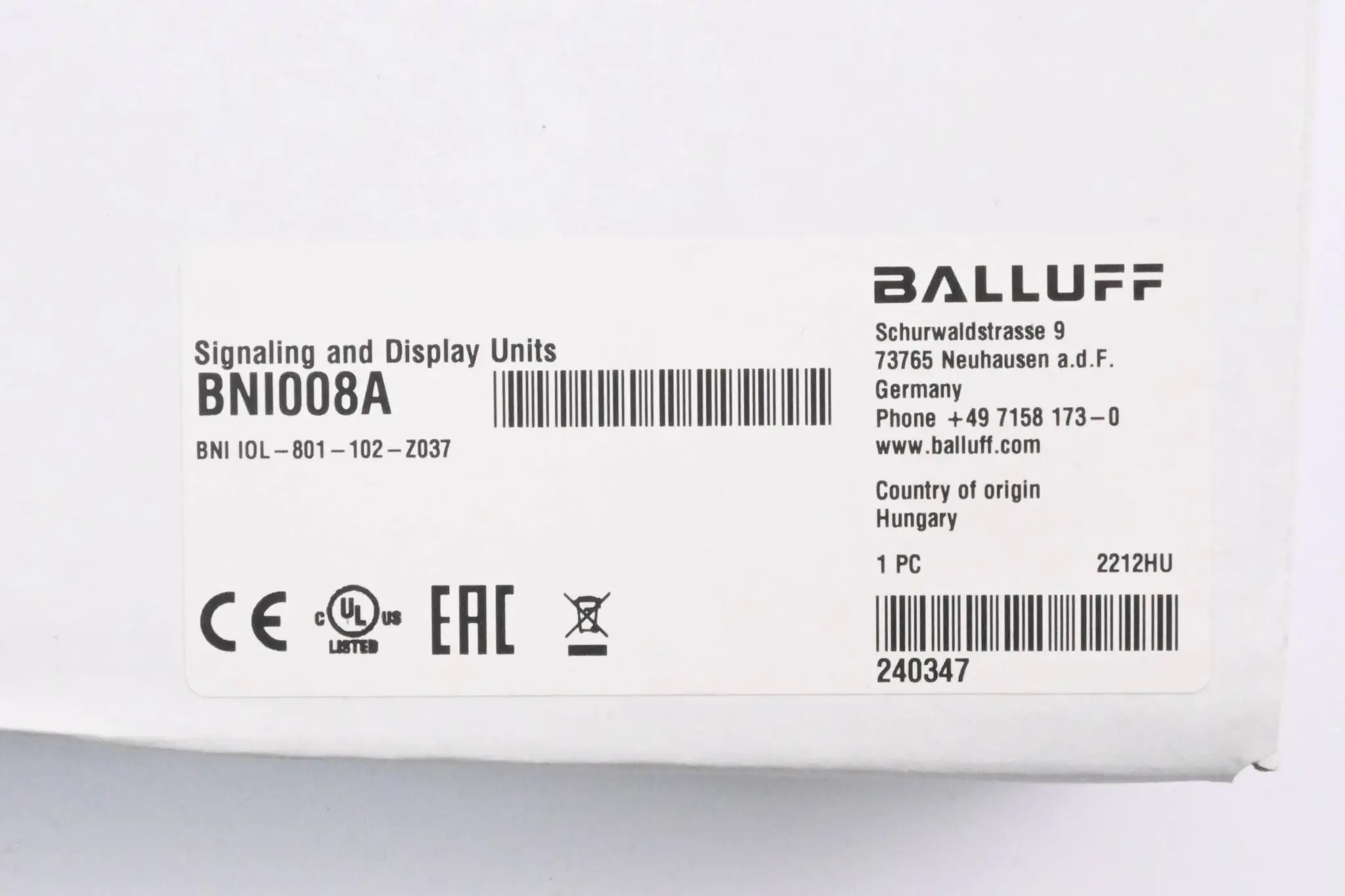 Produktfoto 1 von Balluff Silver Line - Smarte LED-Signalsäule BNI IOL-801-102-Z037 ( BNI008A )