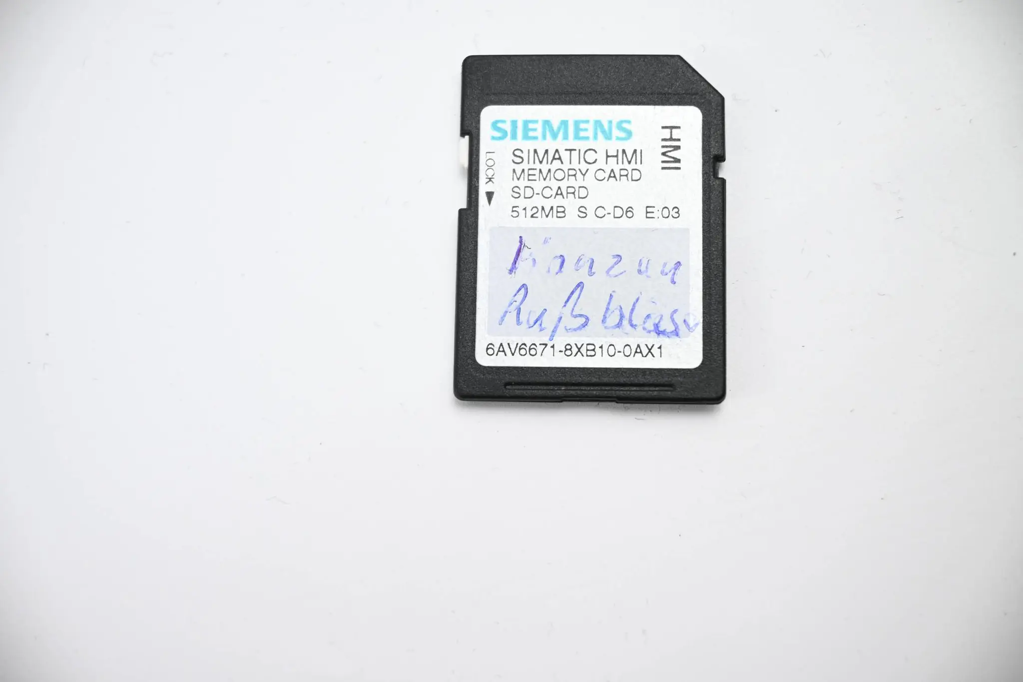 Produktfoto 1 von Siemens Simatic Speicherkarte 512MB 6AV6671-8XB10-0AX1 ( 6AV6 671-8XB10-0AX1 )