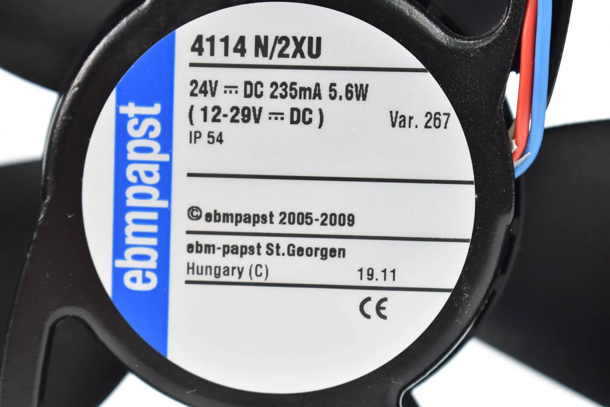 Produktfoto 1 von Ebmpapst Gehäuselüfter 24VDC 235mA 5,6W 12-29VDC 4114 N/2XU