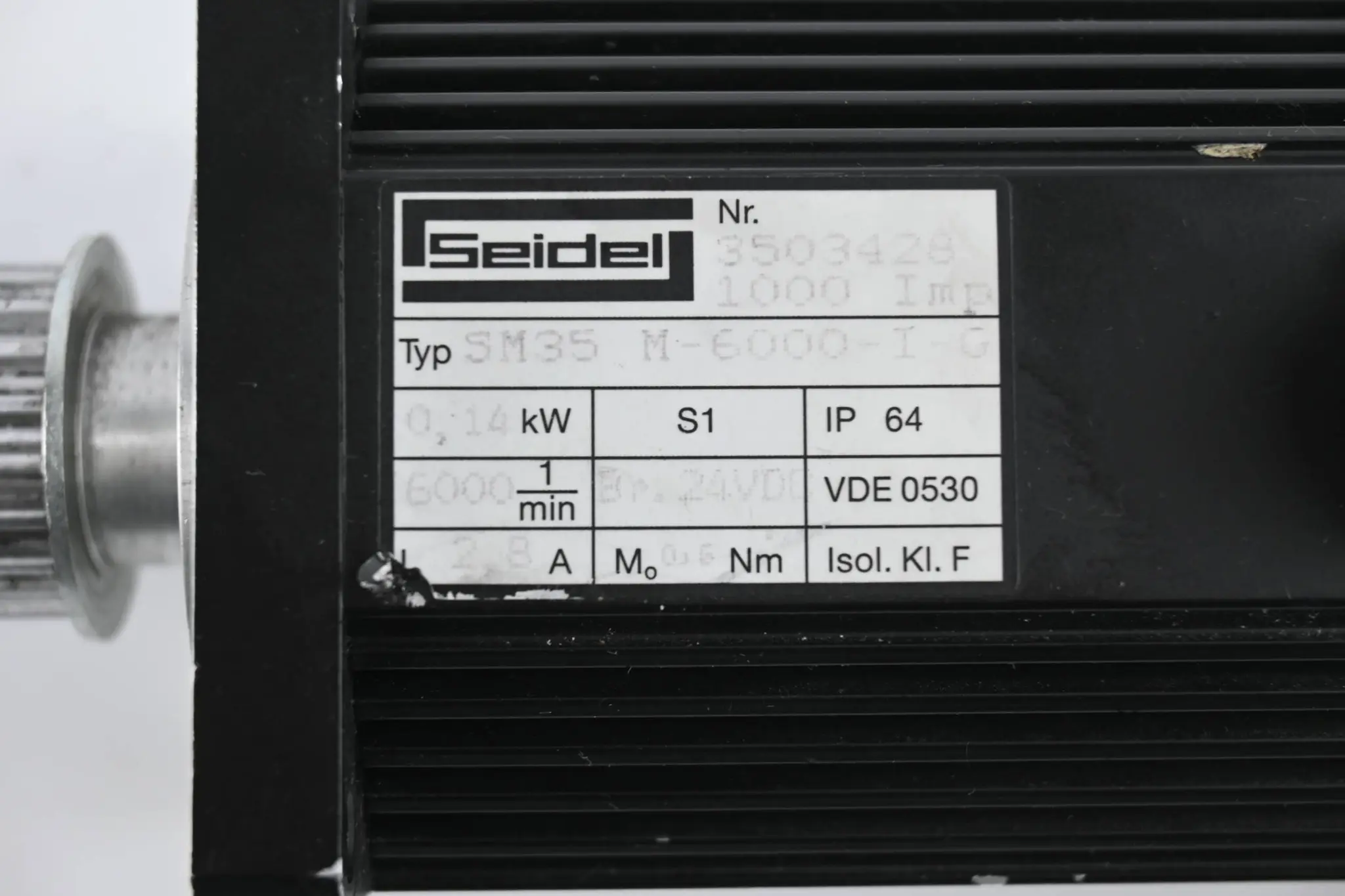 Produktfoto 1 von Seidel Servomotor SM35 M-6000-I-G ( SM35M-6000-I-G ) 0.14kW 2.8A 6000/min