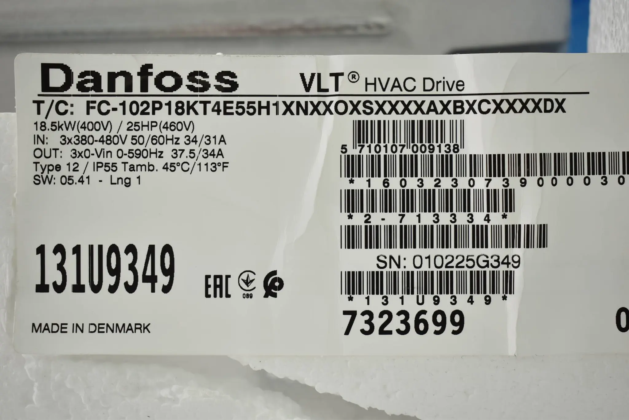 Produktfoto 1 von Danfoss Frequenzumrichter FC-102P18KT4E55H1XNXXOXSXXXXAXBXCXXXXDX ( 131U9349 )