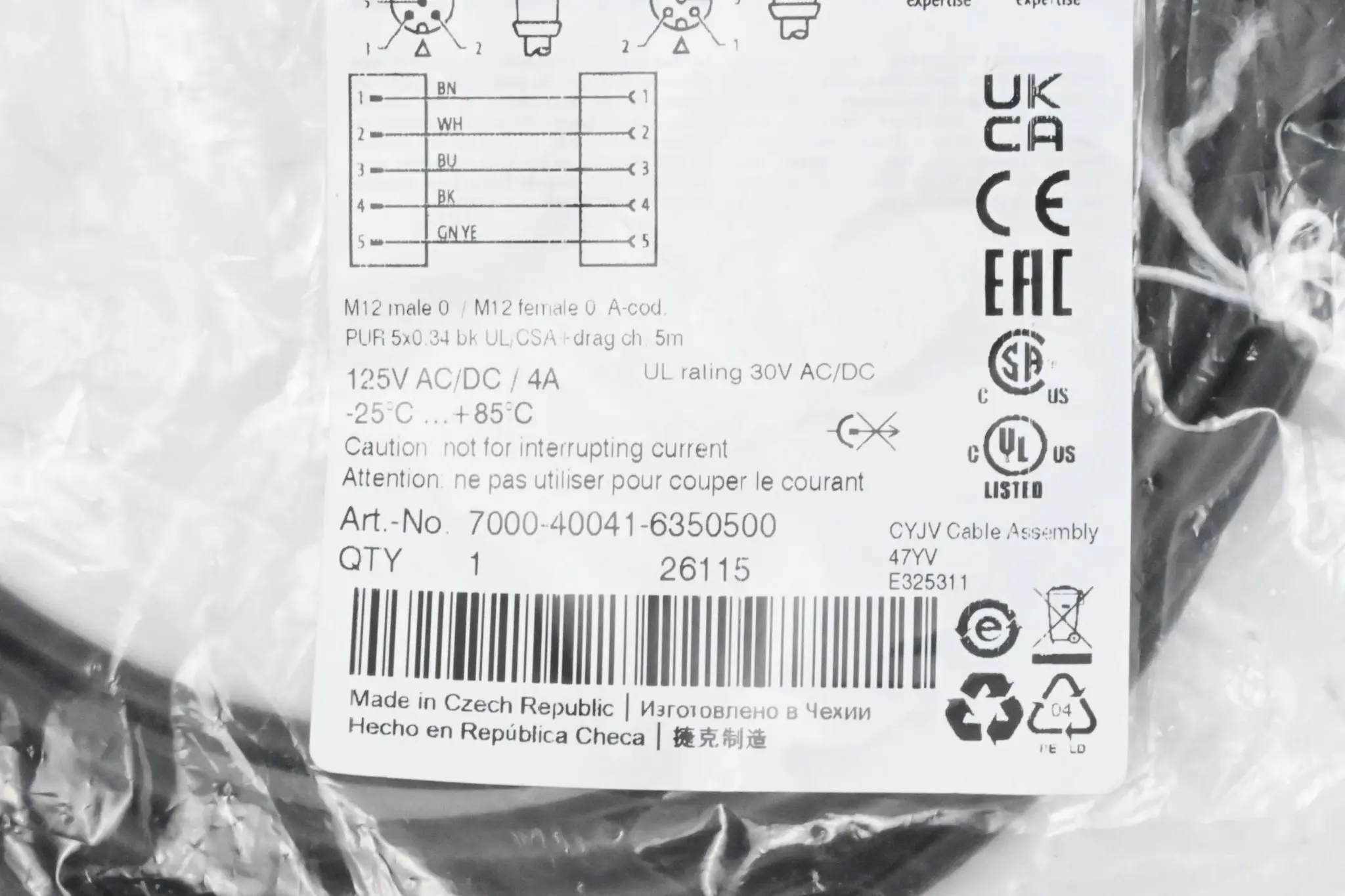Produktfoto 1 von Murr Elektronik Steckverbinder 7000-40041-6350500 5m