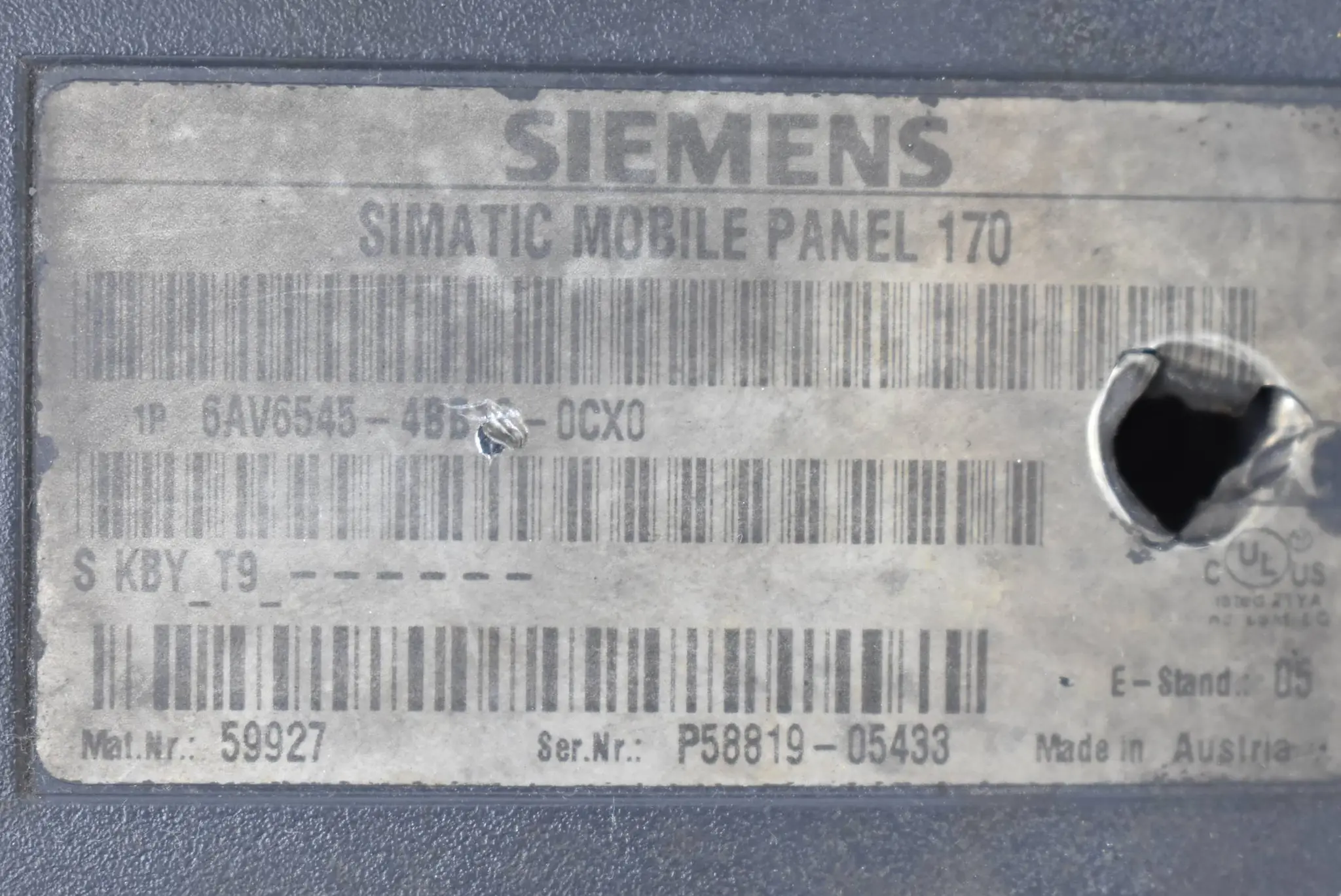 Produktfoto 1 von Siemens simatic MP 177 Rückschale Backcover für 6AV6545-4BB16-0CX0 B
