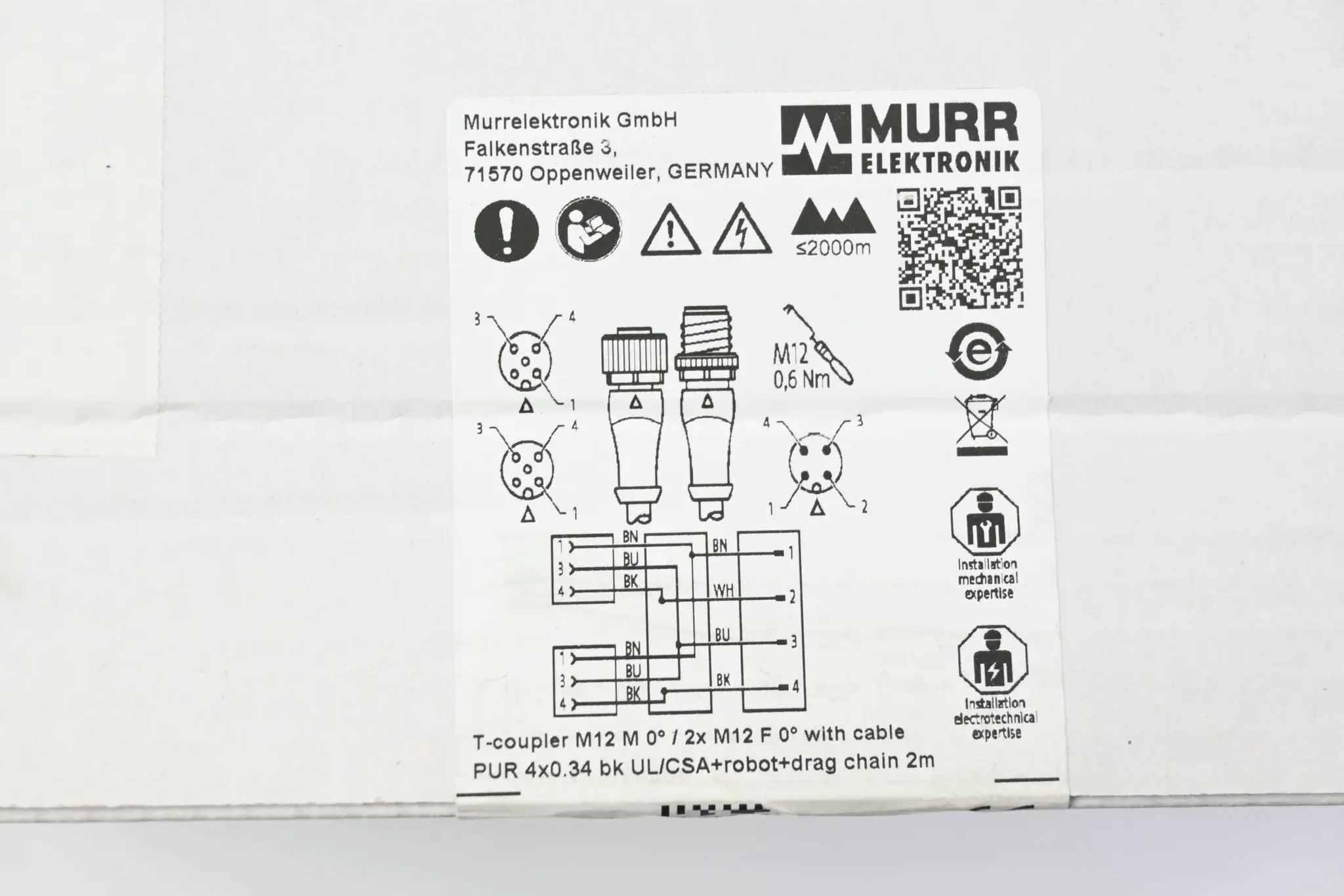 Produktfoto 1 von Murr Elektronik 10 Stück T-Stück Verbindungskabel ( 7356-X0017-6540200 )