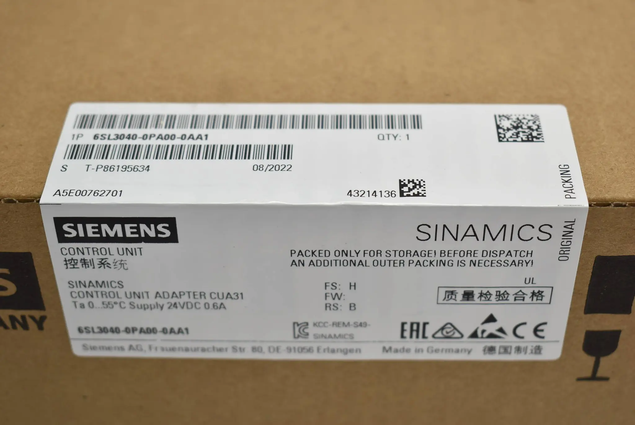 Produktfoto 1 von Siemens Control Unit Adapter CUA31 6SL3 040-0PA00-0AA1 ( 6SL3040-0PA00-0AA1 ) H