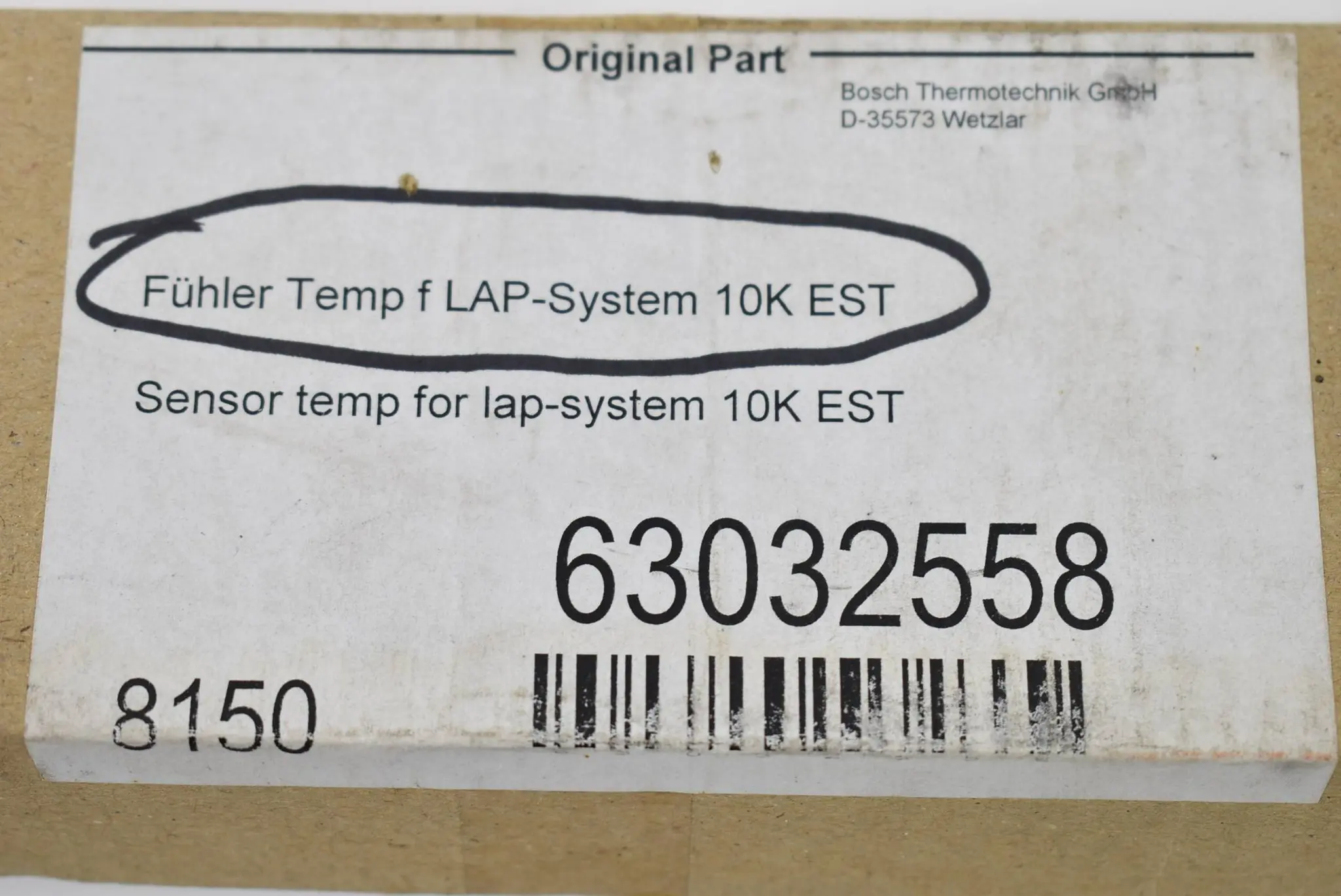 Produktfoto 1 von Bosch Fühler Temperatur für LAP-System 10K EST 63032558