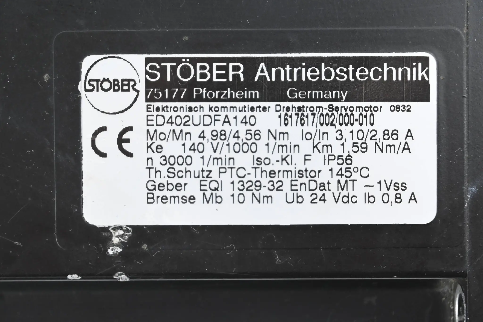 Produktfoto 1 von Stöber Antriebstechnik Drehstrom-Servomotor ED402UDFA140