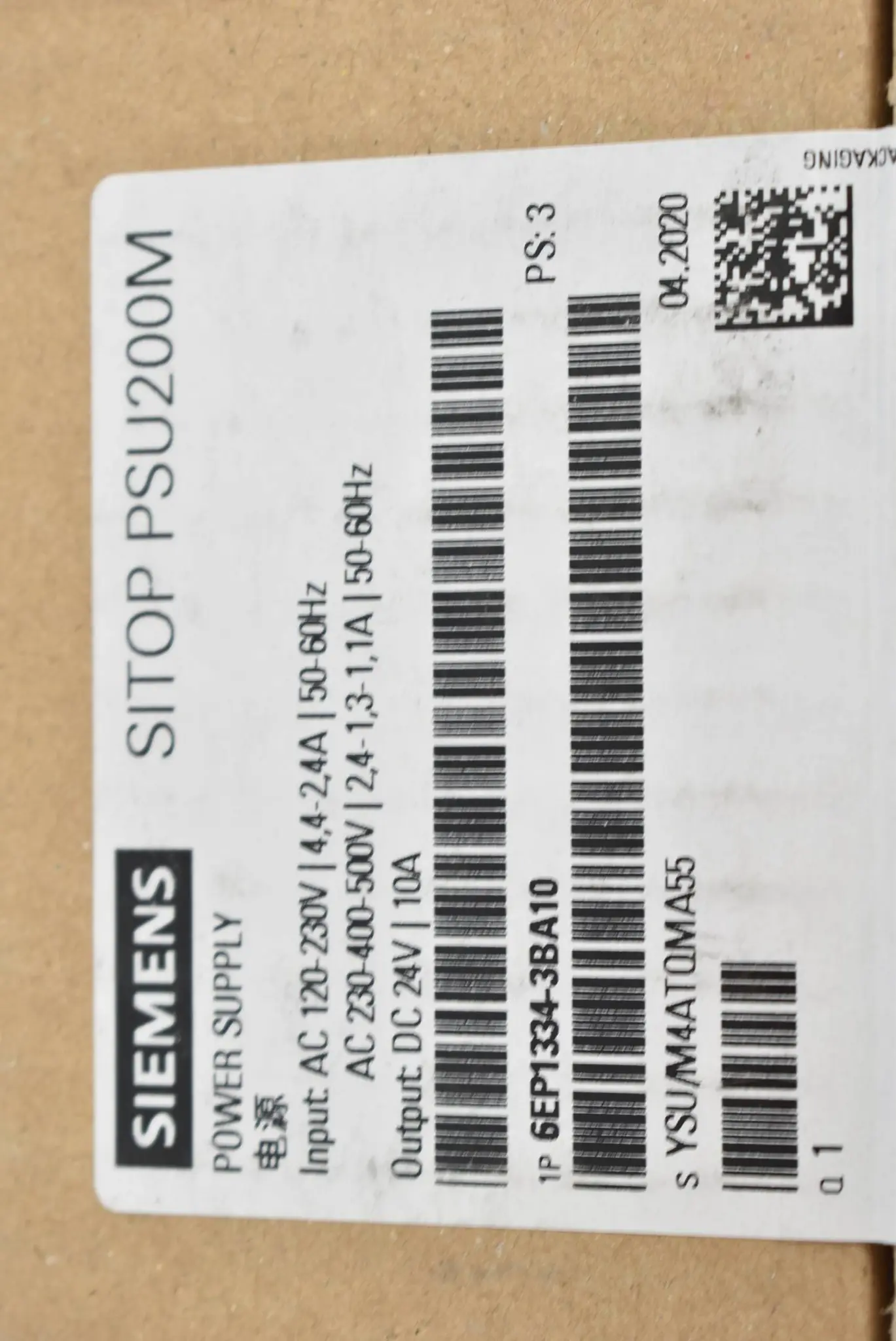 Produktfoto 1 von Siemens Sitop PSU200M Stromversorgung 6EP1334-3BA10 ( 6EP1 334-3BA10 ) PS3