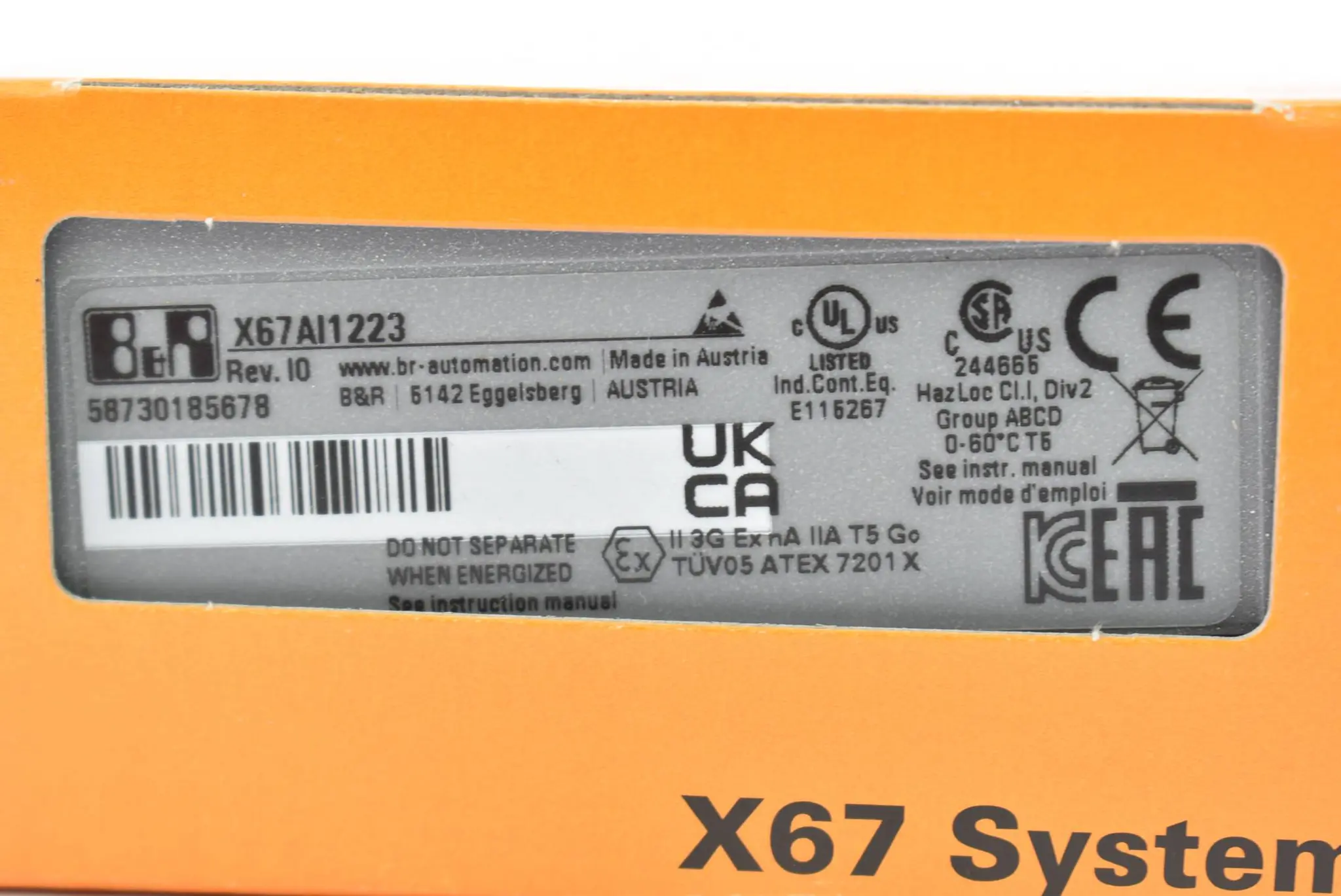 Produktfoto 1 von B&R automation analoges Eingangsmodul X67 AI 1223 ( X67AI1223 ) Rev. I0