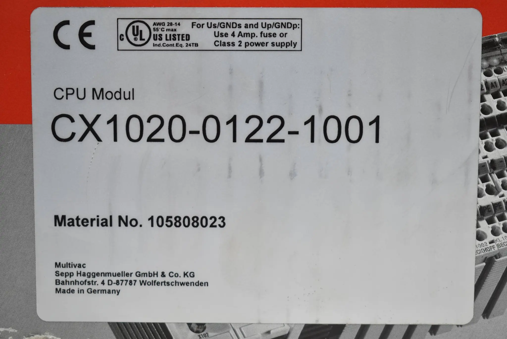 Produktfoto 1 von Beckhoff Multivac CPU Modul CX1020-0122-1001 ( CX 1020-0122-1001 )