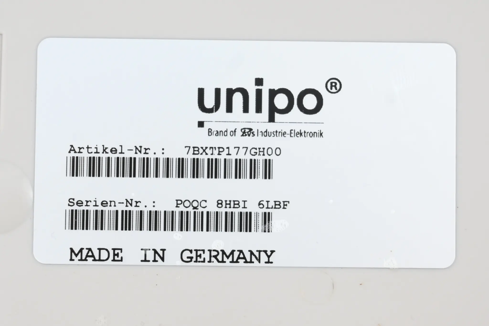 Produktfoto 1 von Unipo Backcover für 7BXTP177GH00 B