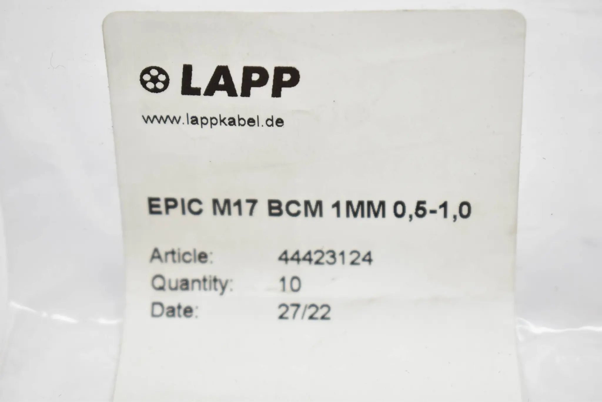 Produktfoto 1 von Lappkabel Kontakte EPIC M17 BCM 1MM 0,5-1,0 ( 44423124 ) VE 10 Stück
