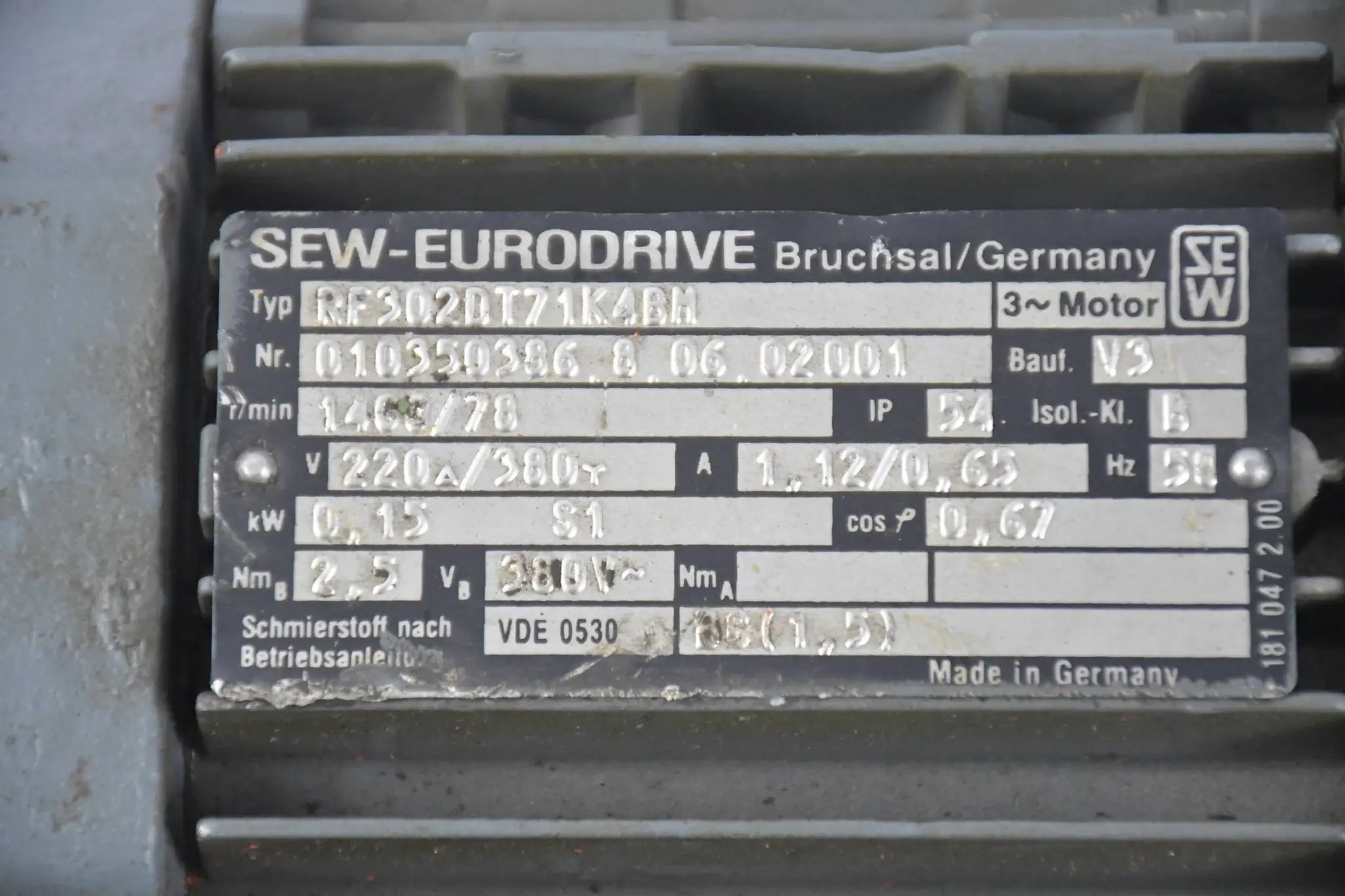 Produktfoto 1 von SEW-Eurodrive 3-Phasenmotor 3RF302DT71K4BM