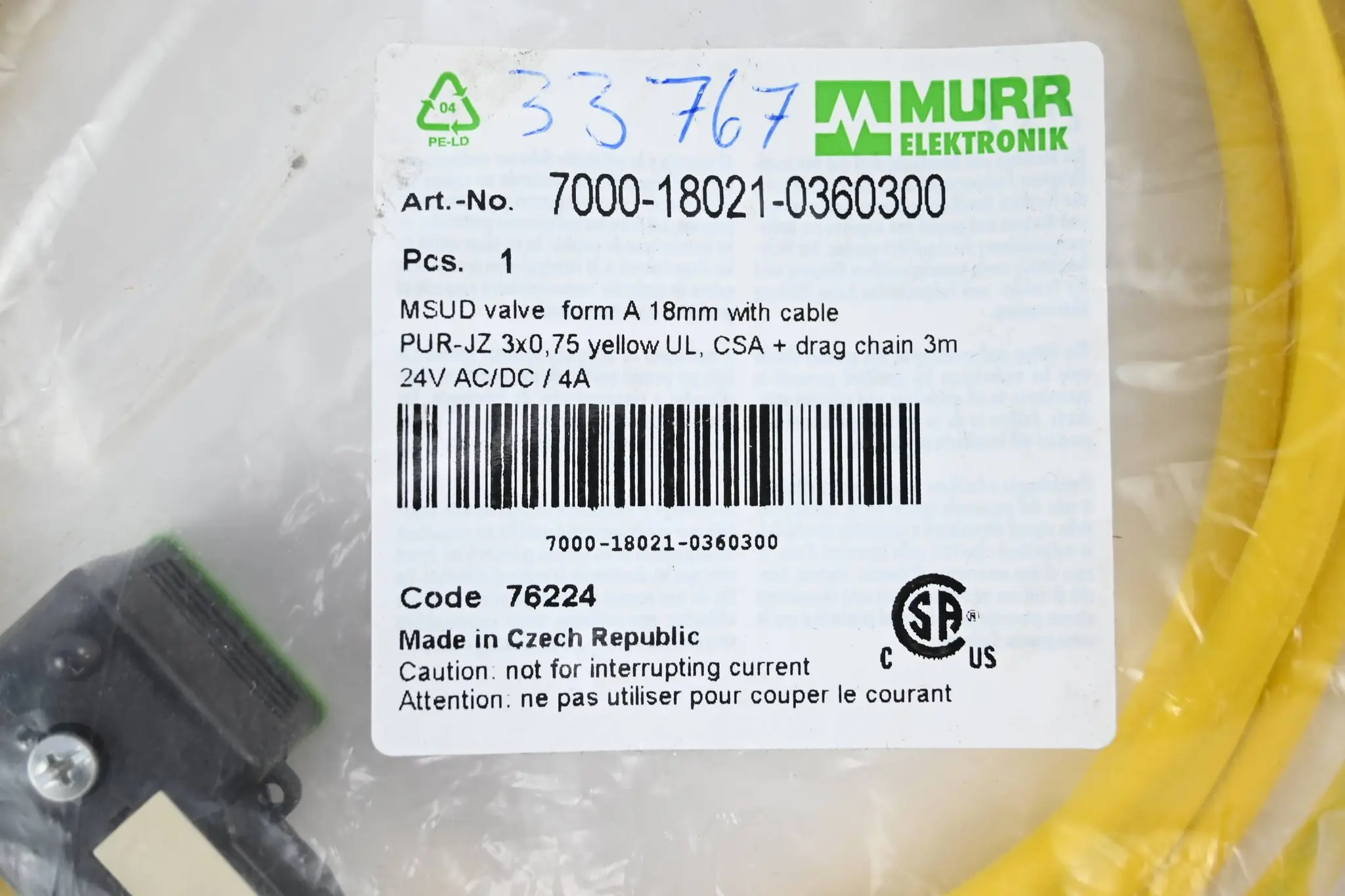 Produktfoto 1 von Murr Elektronik Verbindungskabel 7000-18021-0360300 ( 3,0m )