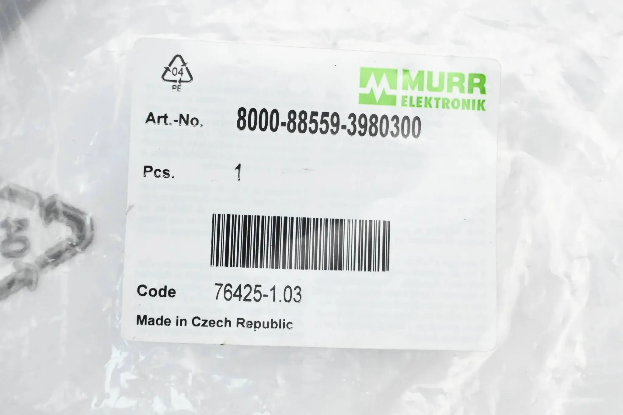 Produktfoto 1 von Murr Elektronik Haube mit Leitung 8000-88559-3980300