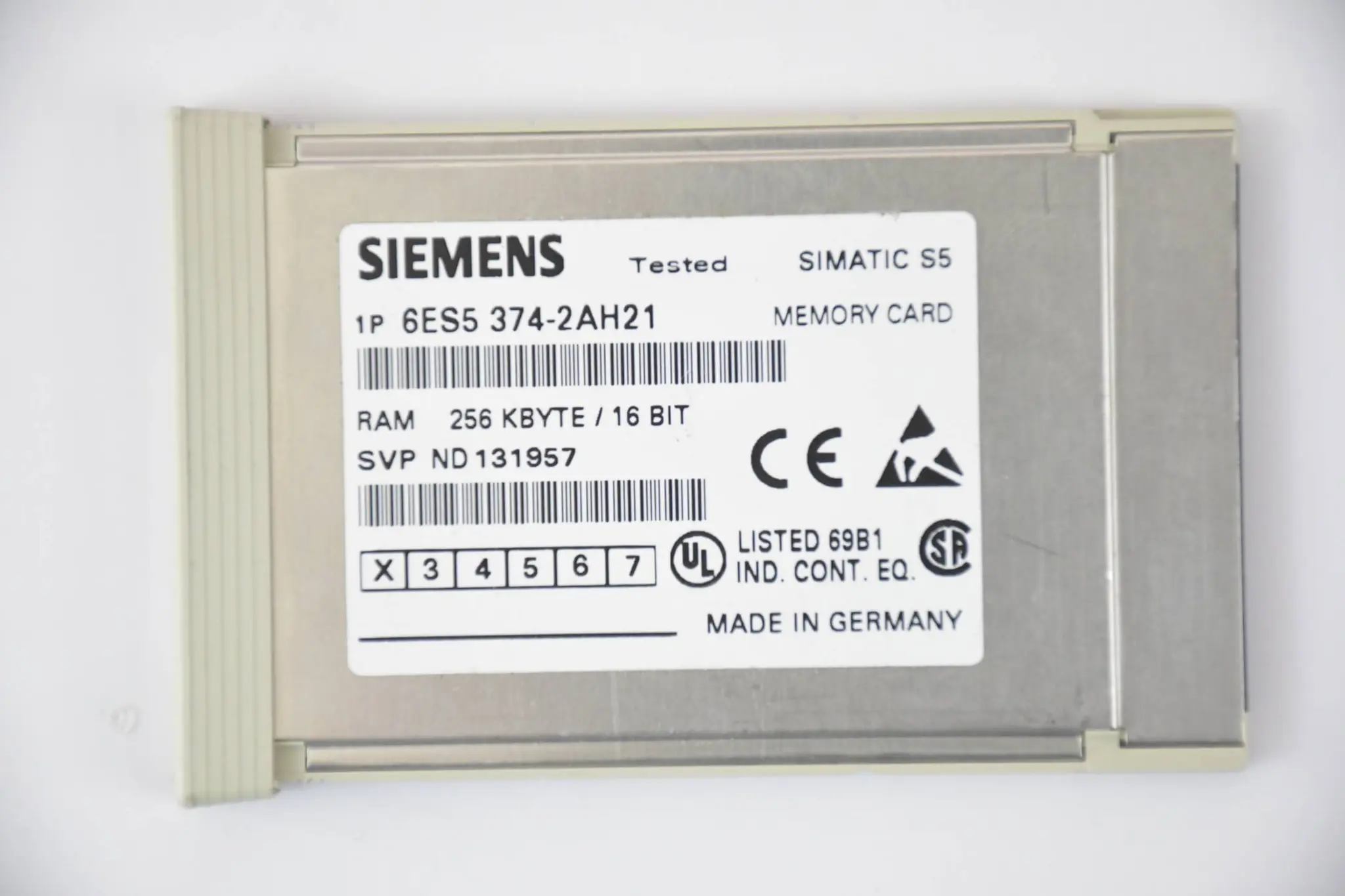 Produktfoto 1 von Siemens Simatic S5 Speicherkarte 256 Kbyte 6ES5374-2AH21 ( 6ES5 374-2AH21 )